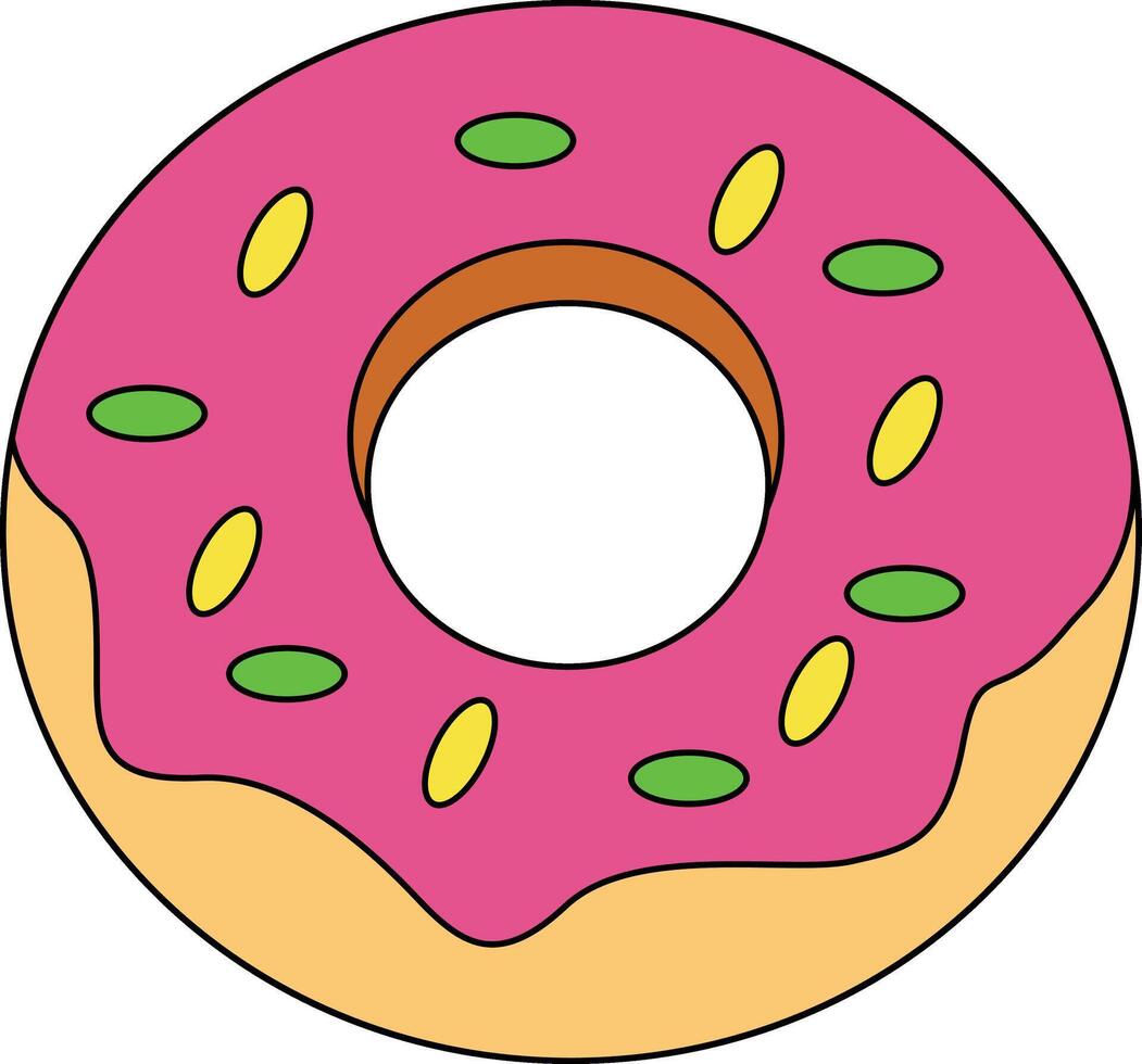 Doughnut Coloring Page vector