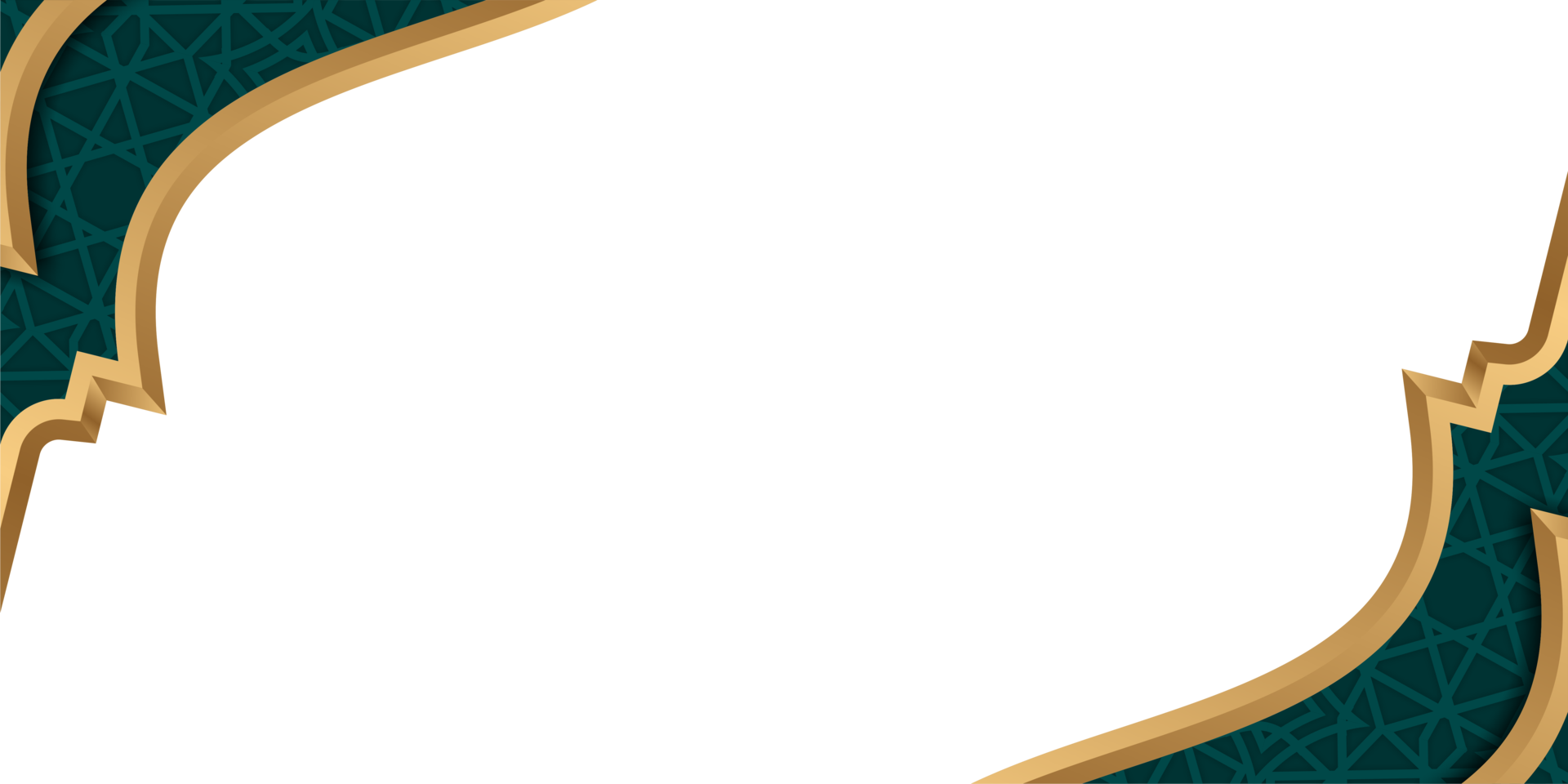 Ornamental Islamic frame with gold outline and dark backdrop png