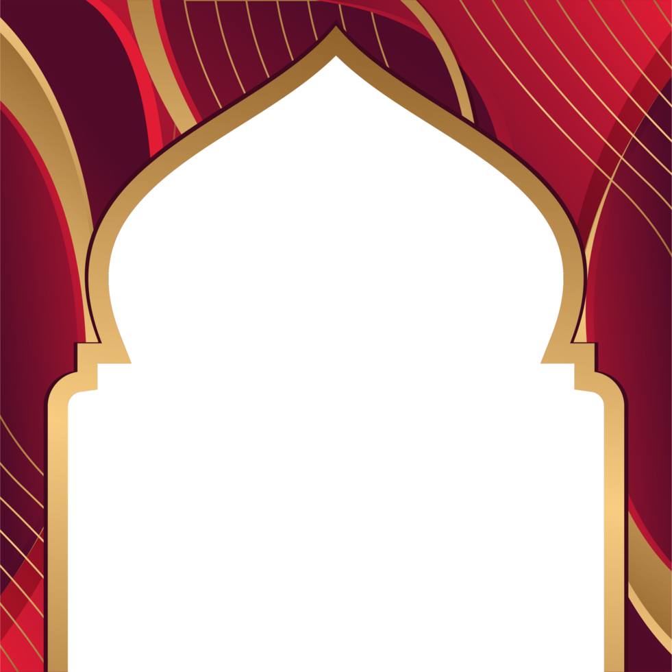 Elegant Ramadan Kareem background with red and gold design png
