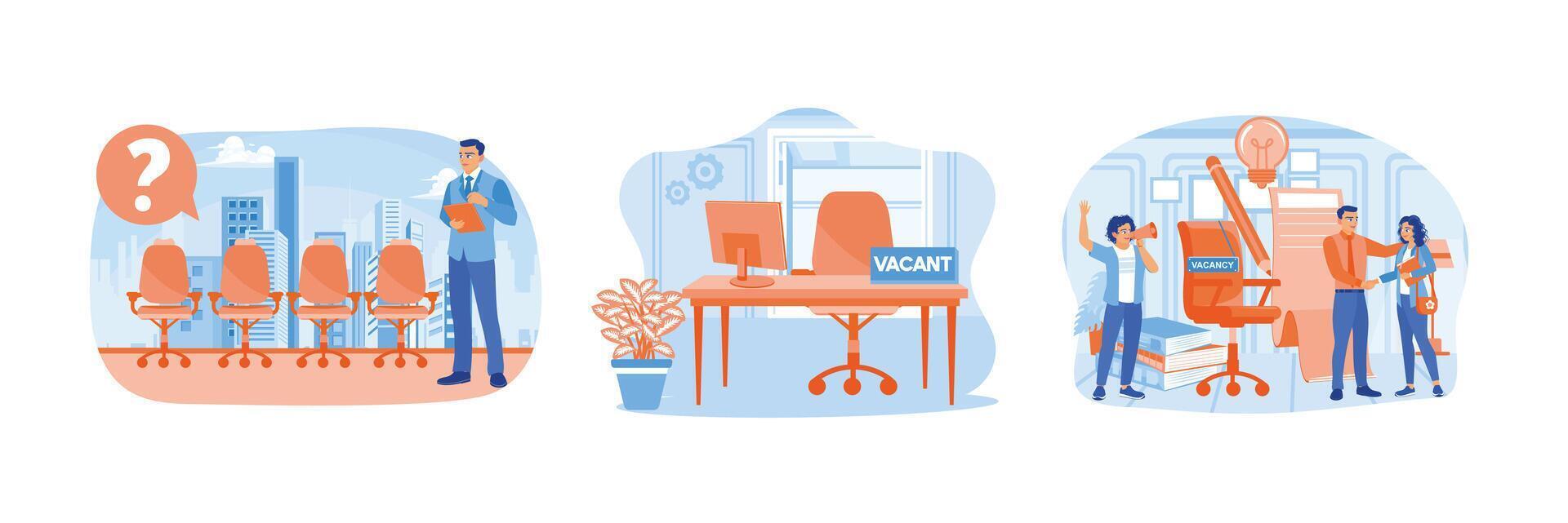Companies open job vacancies to look for new staff and fill empty positions. vector
