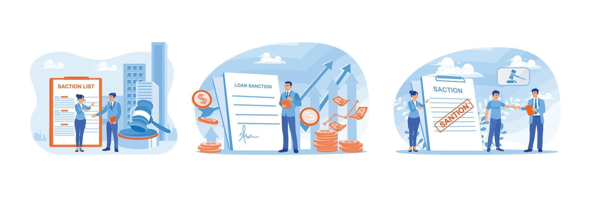 Business people and colleagues are having a meeting in the office and making a deal together. vector