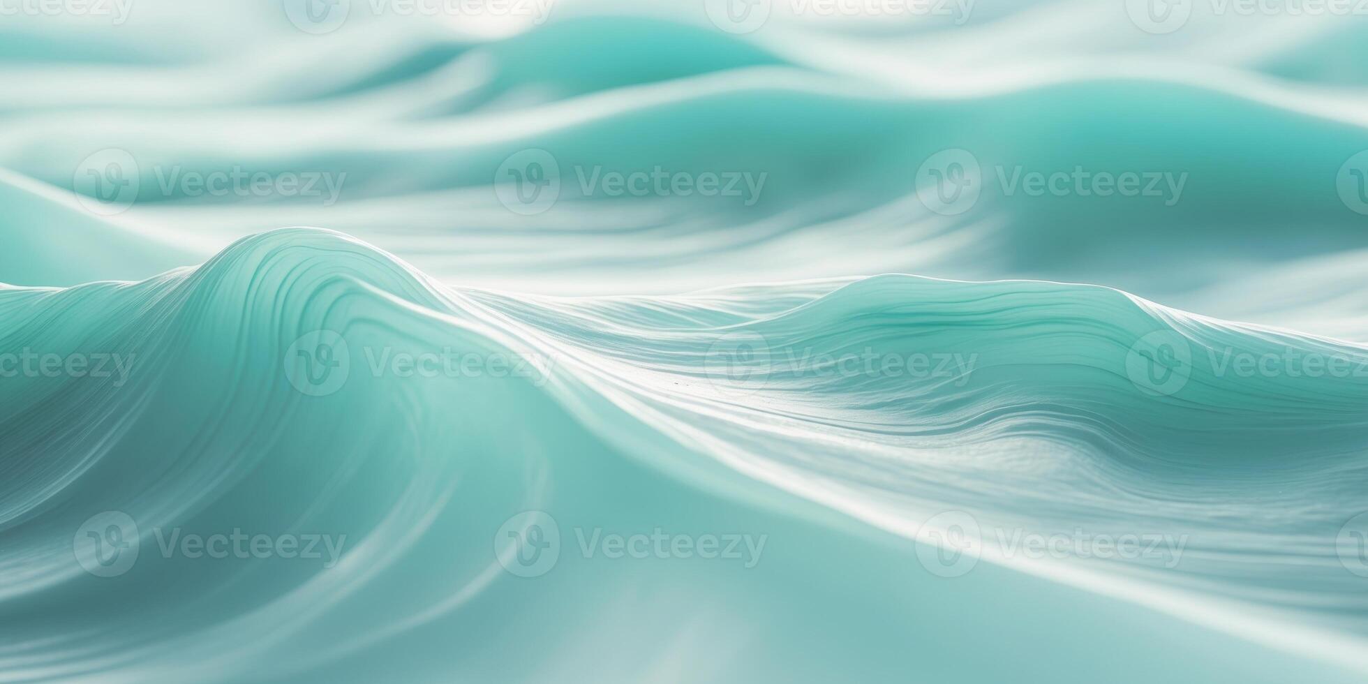 Emerald Aqua Gradient Abstract Landscape Ocean Wave Background. photo