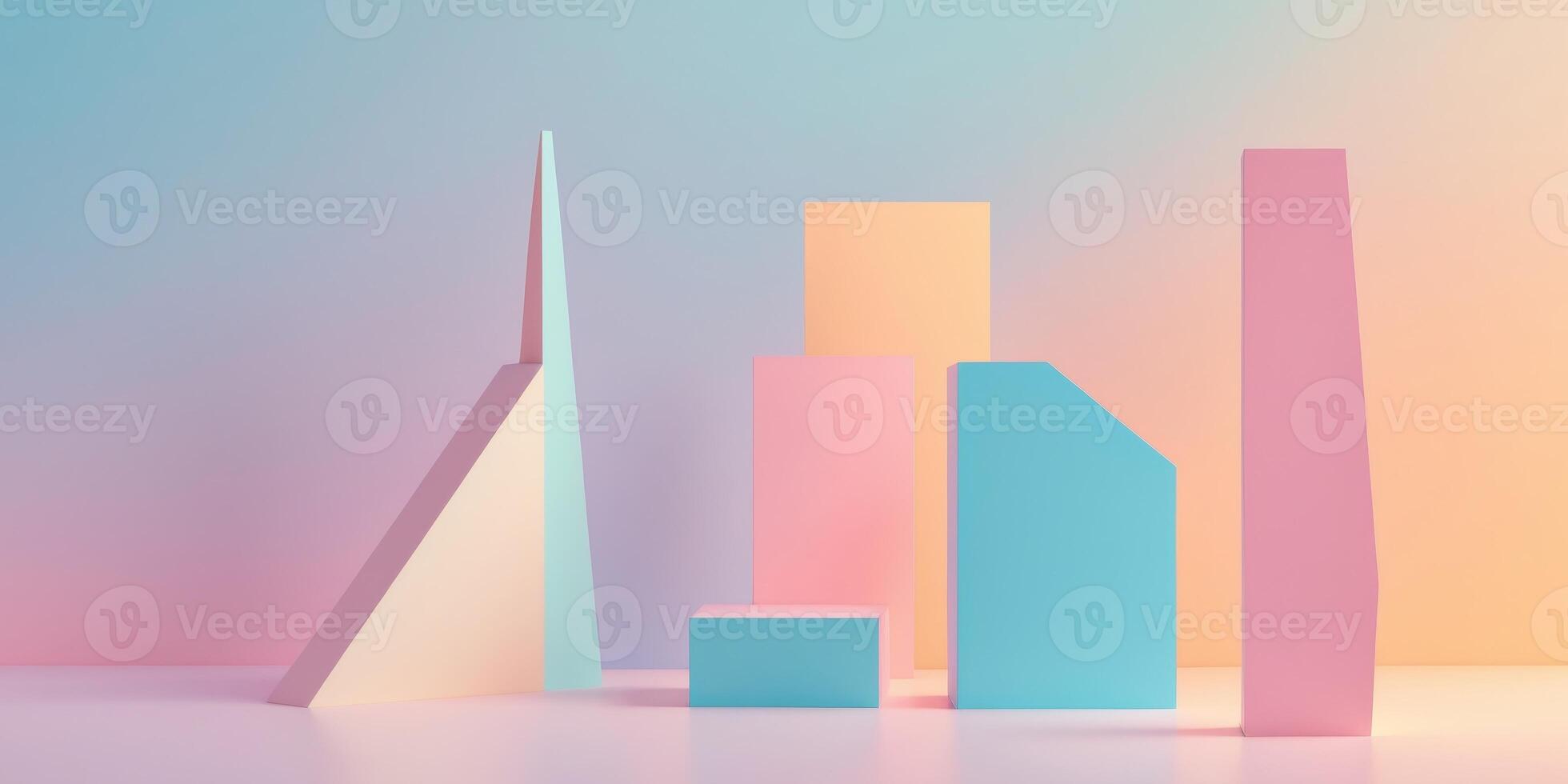 Abstract Geometric Shapes on Gradient Background for Goal Setting. photo