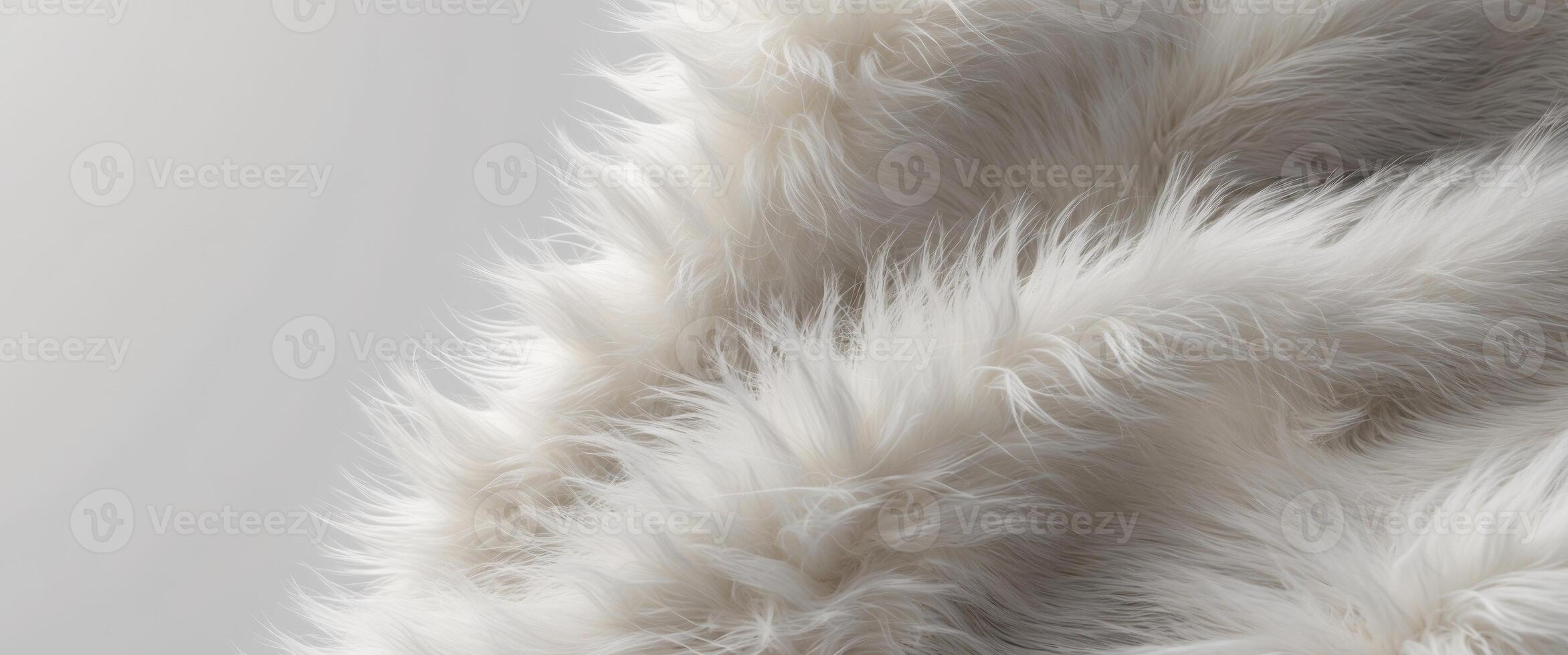 A close up mock up showcasing the stunning texture and background concept of a white leopard faux fur Perfect for adding copy space. photo