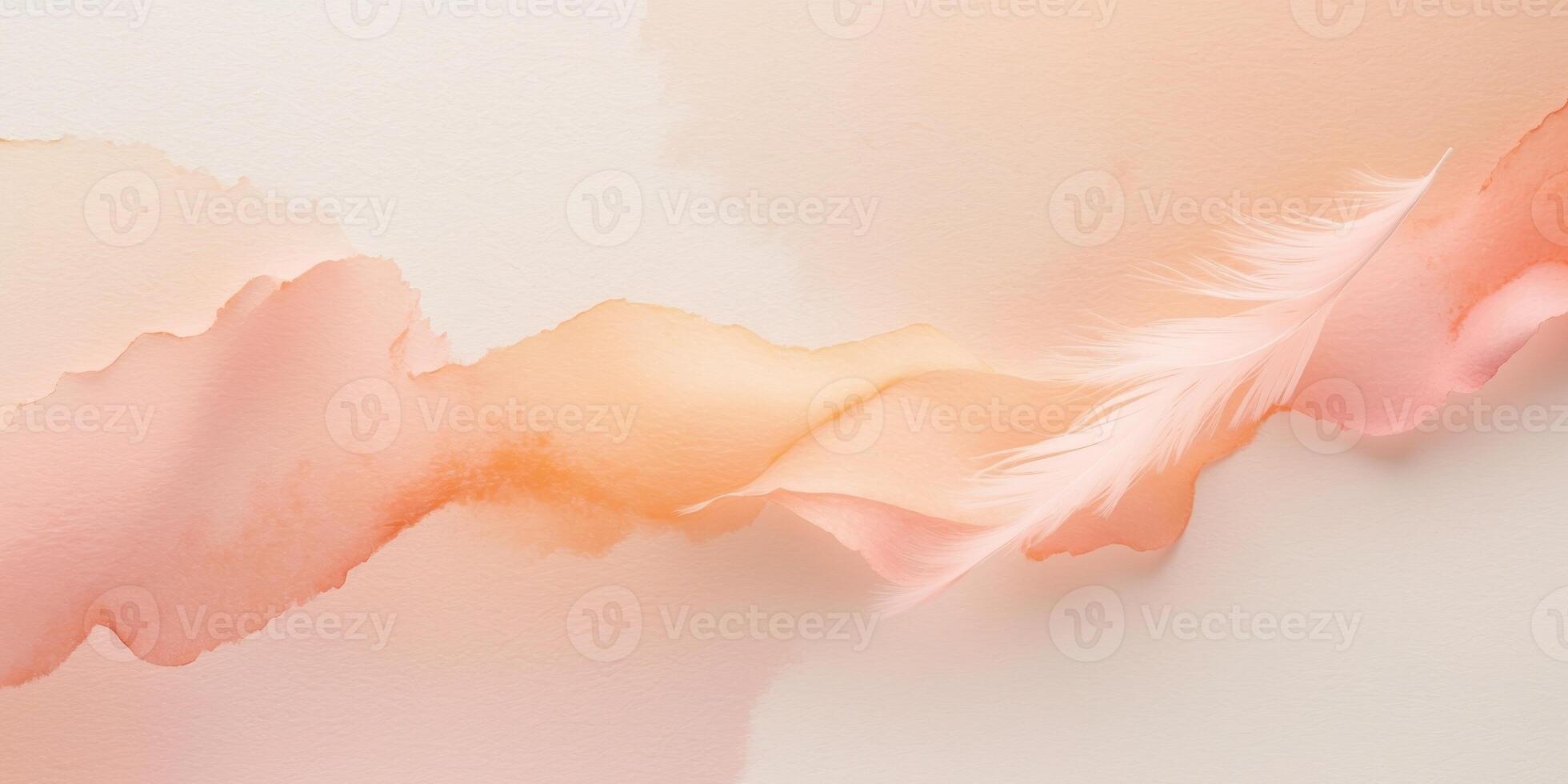 Blush Pastel Peach Watercolor Gradient Background. photo