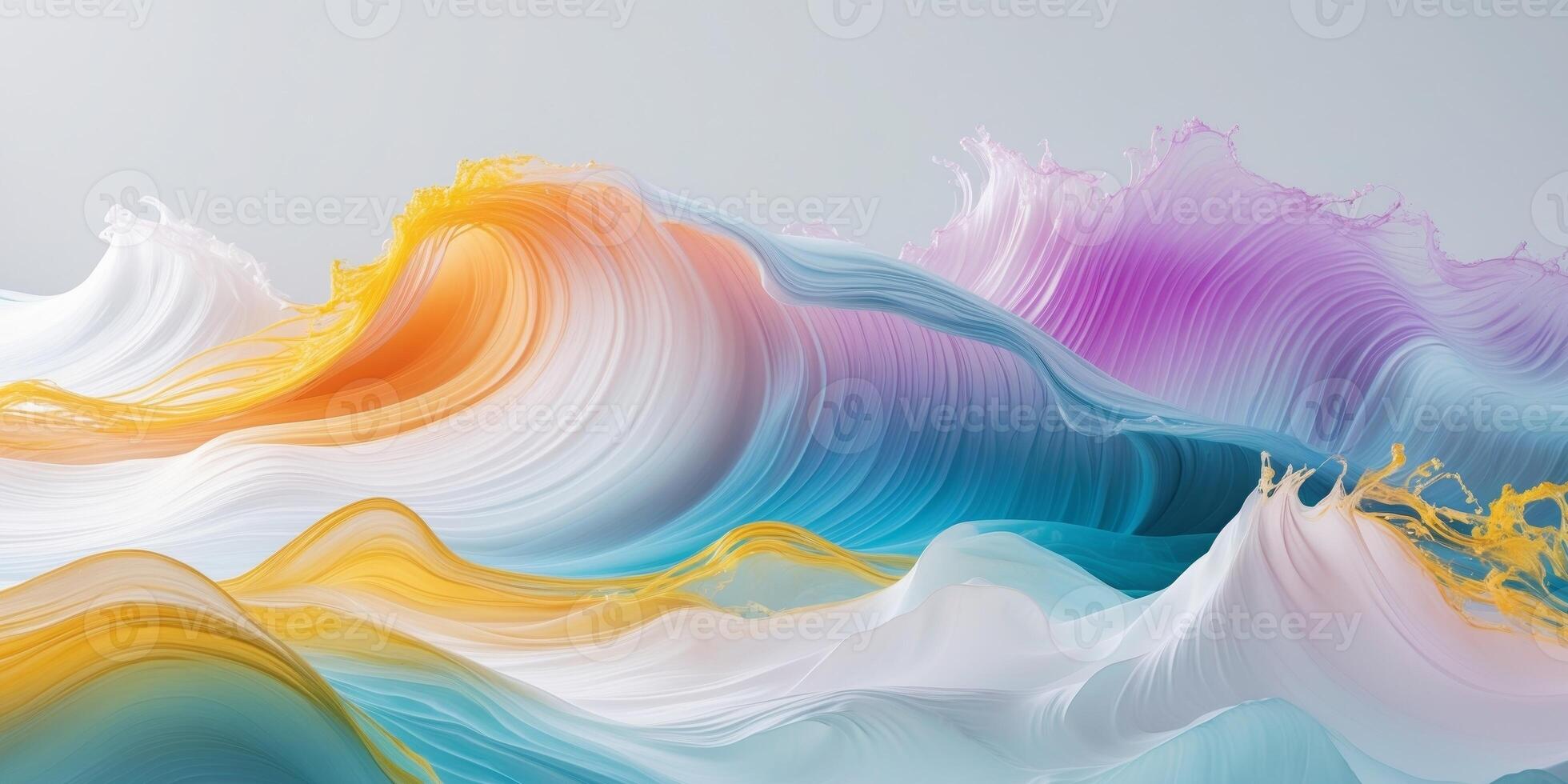 Mesmerizing Fluid Waves of Vibrant Colors photo