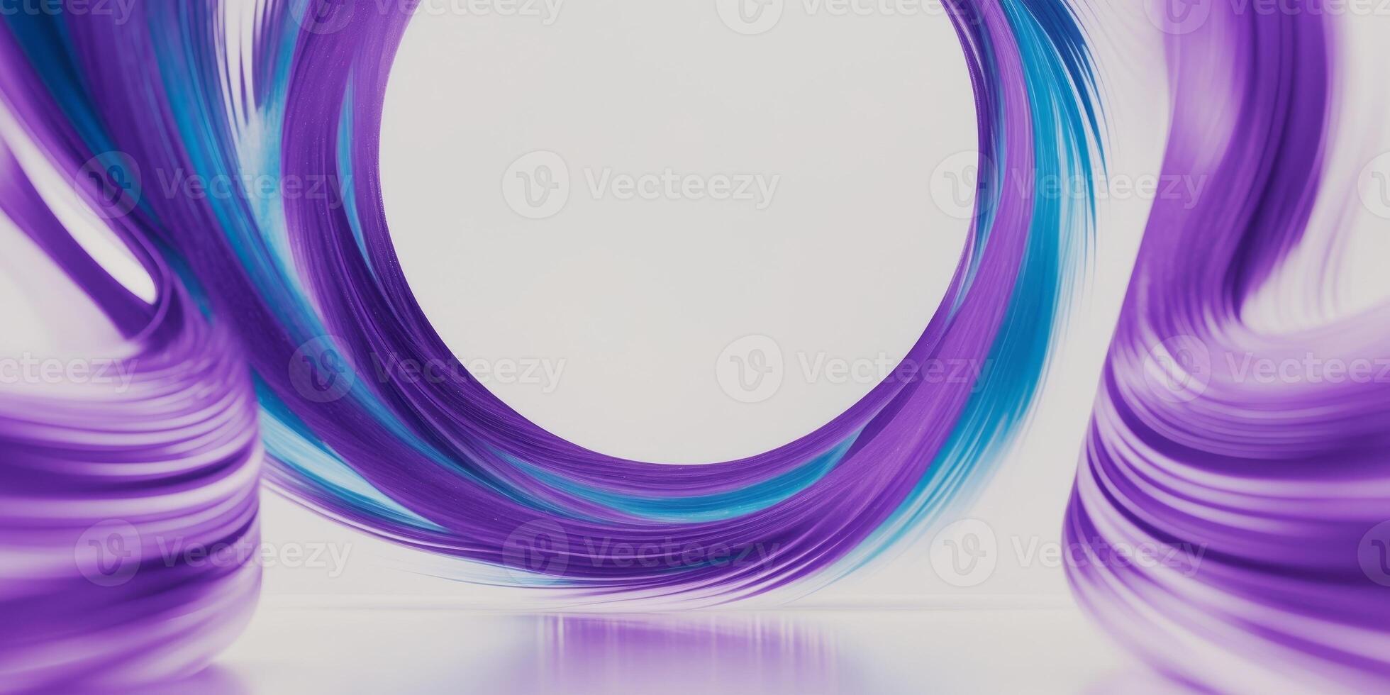 A vivid circular abstract design featuring pulsating rings of purple and blue energy waves. photo