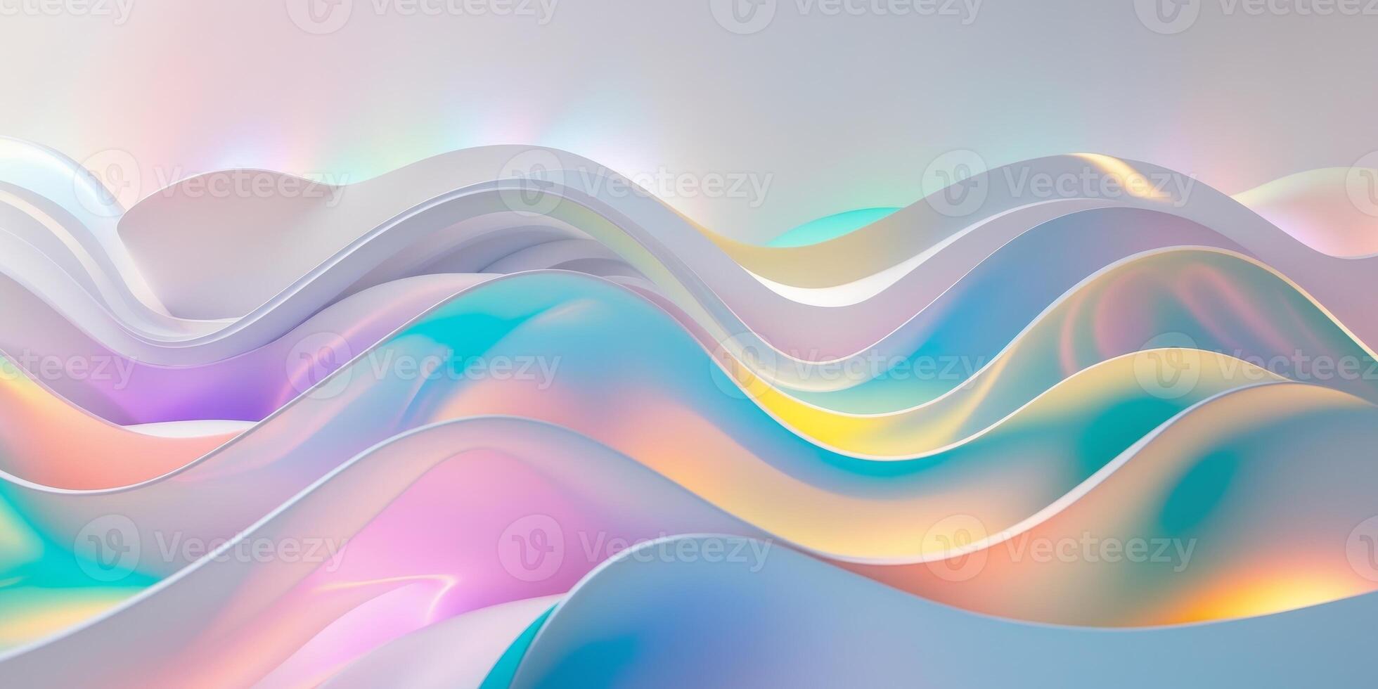 Colorful Abstract Wave Design with Smooth Curves and Light Reflection photo