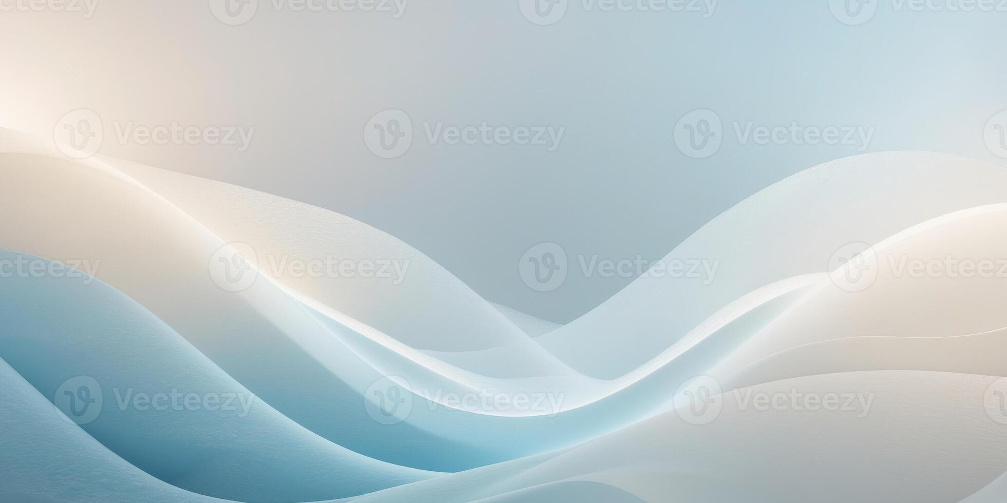 Calm Gradient Background of Blue and White Abstract Waves with Soft Cloudy Pastel Texture and Gentle Light photo