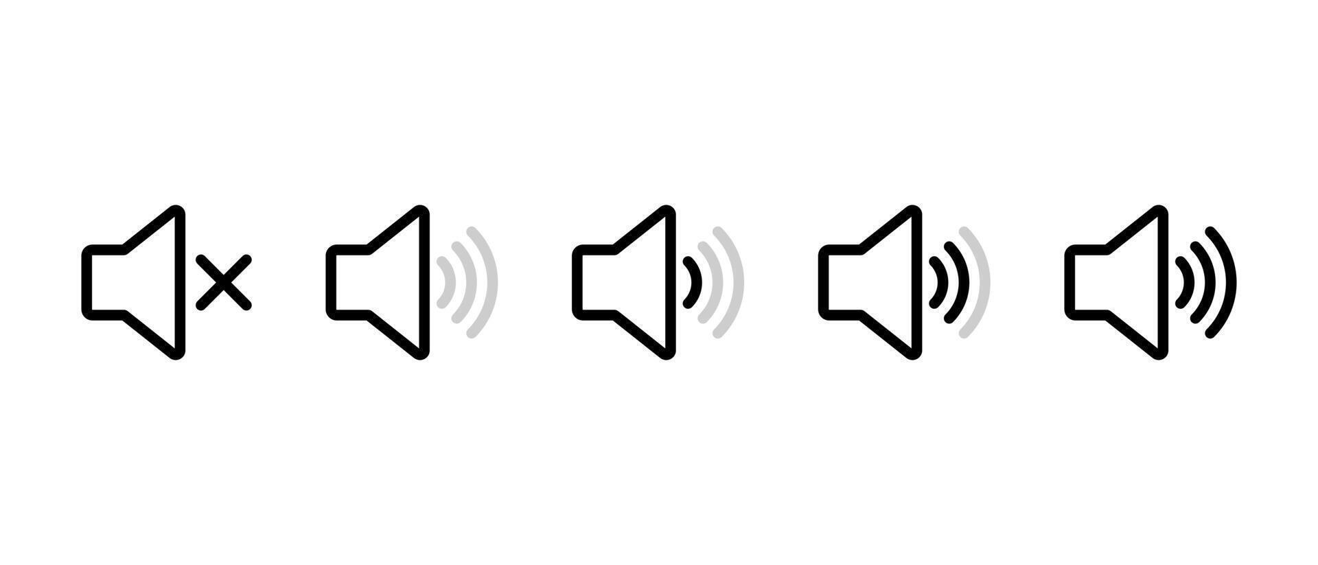 Sound volume level outline icon. Audio speaker sign symbol vector