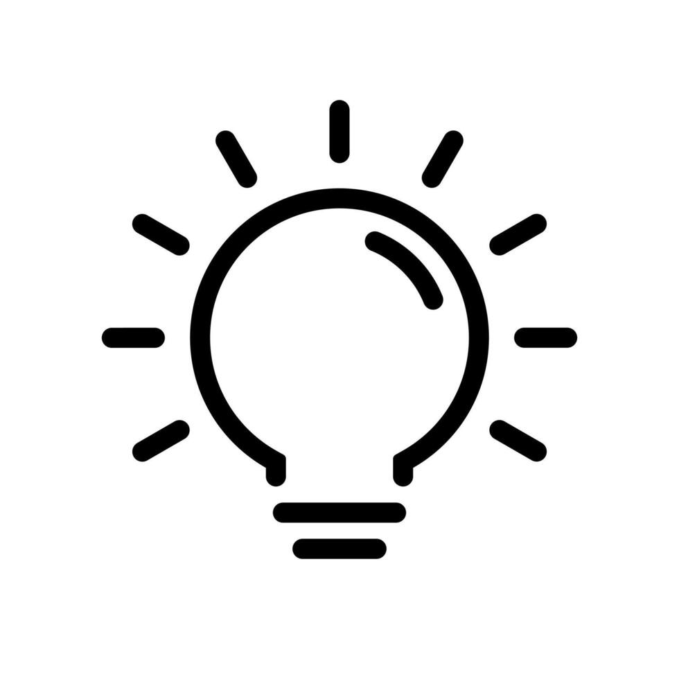 Light bulb outline, lamp insight icon. Idea, creativity sign symbol vector