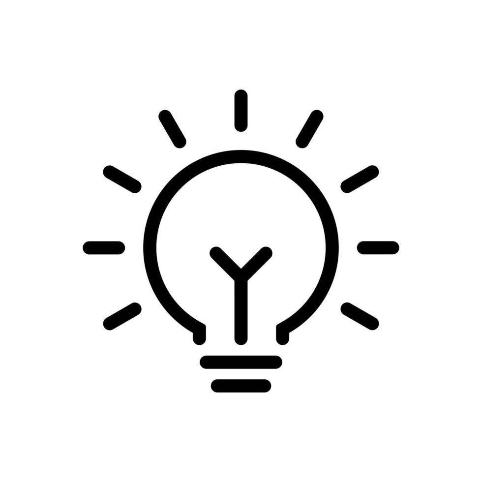 Light bulb, lamp outline icon. Idea, creativity sign symbol vector