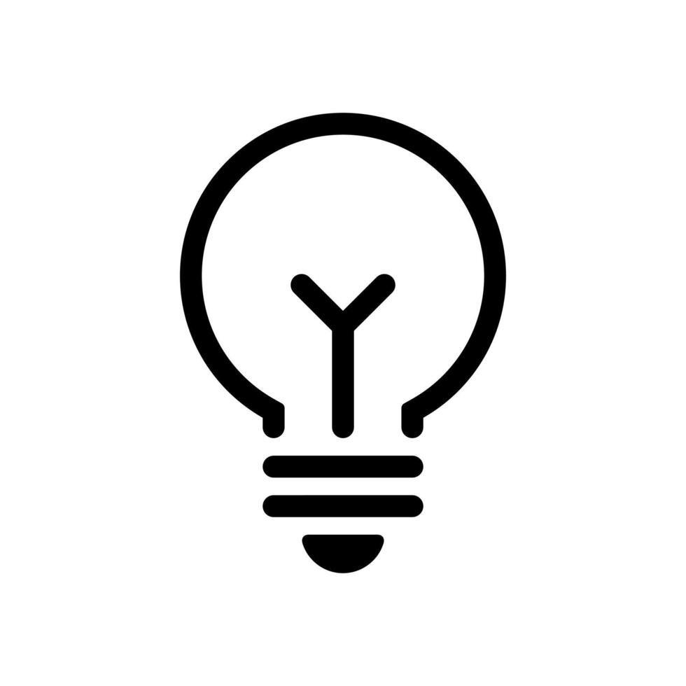 Light bulb, lamp outline icon isolated on white background. Insight, idea sign symbol vector