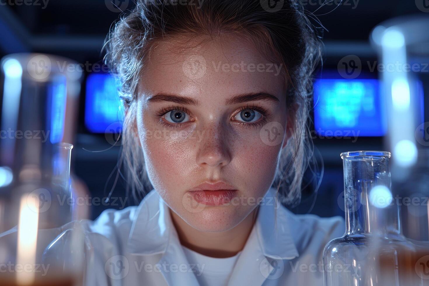 Young female scientist working in a laboratory photo