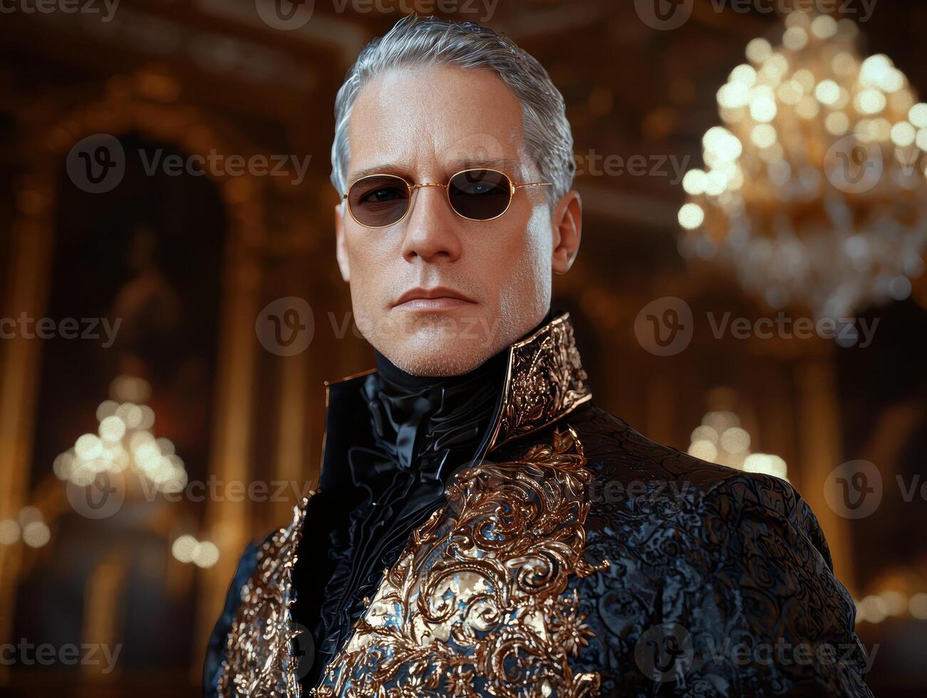 Elegant man in a luxurious baroque style jacket photo
