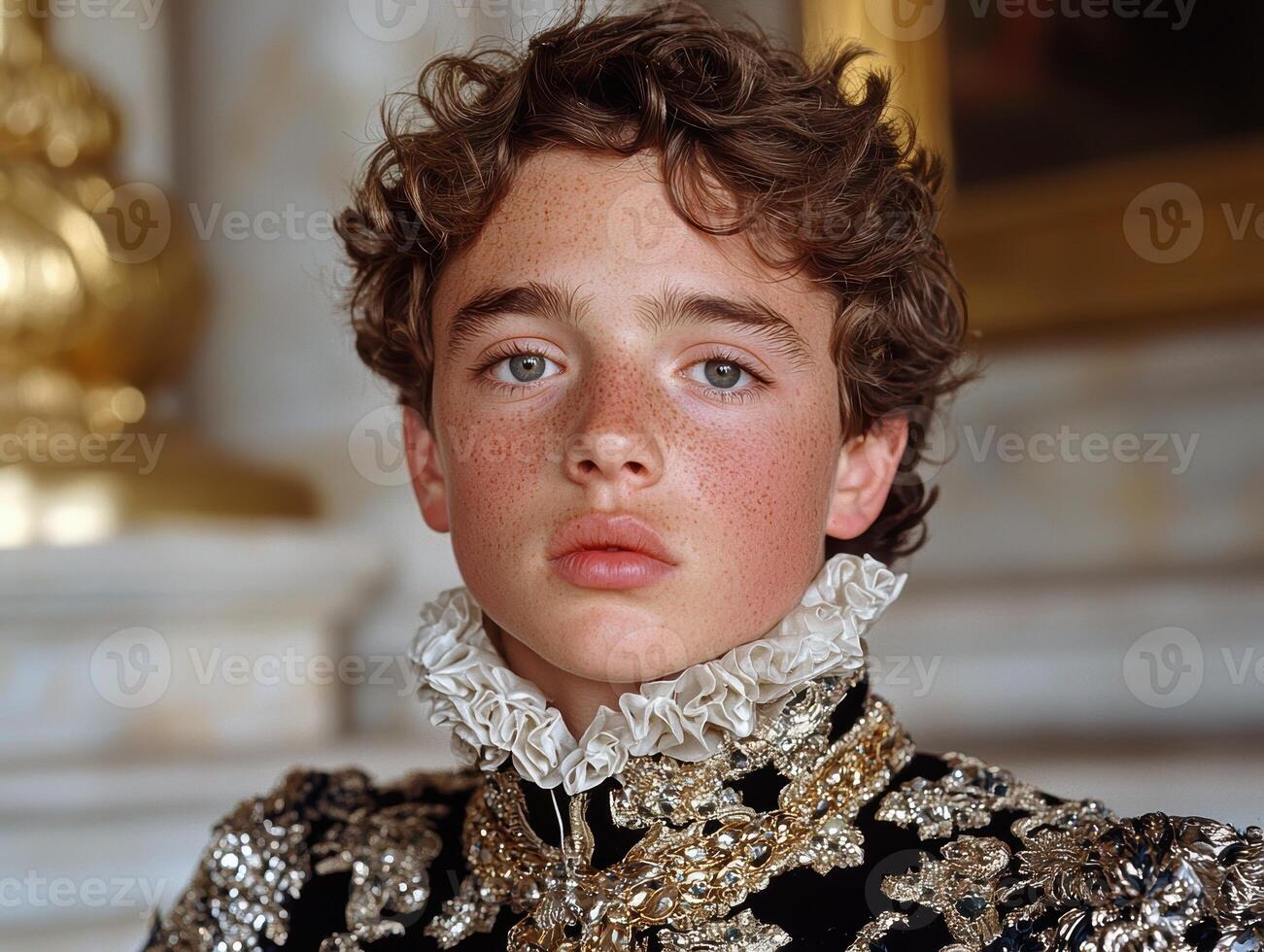 Portrait of a young boy in a regal outfit photo