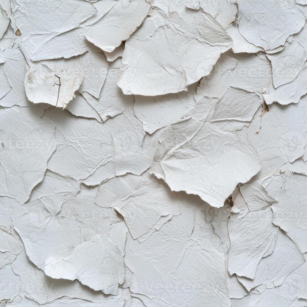 White textured paper background with cracks and crevices photo