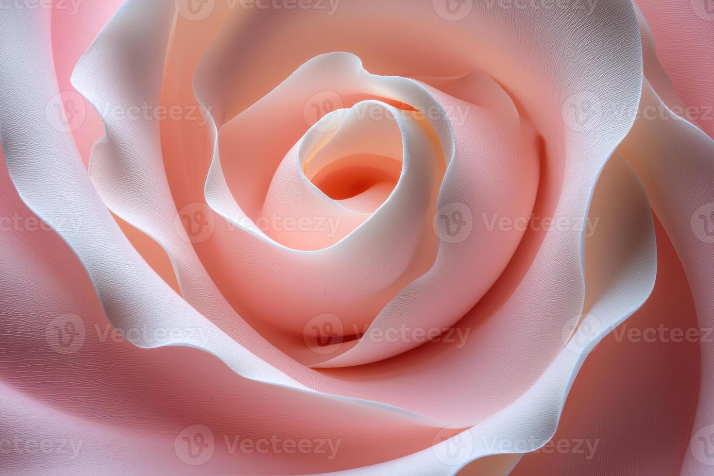 Close up of a pink and white artificial rose photo