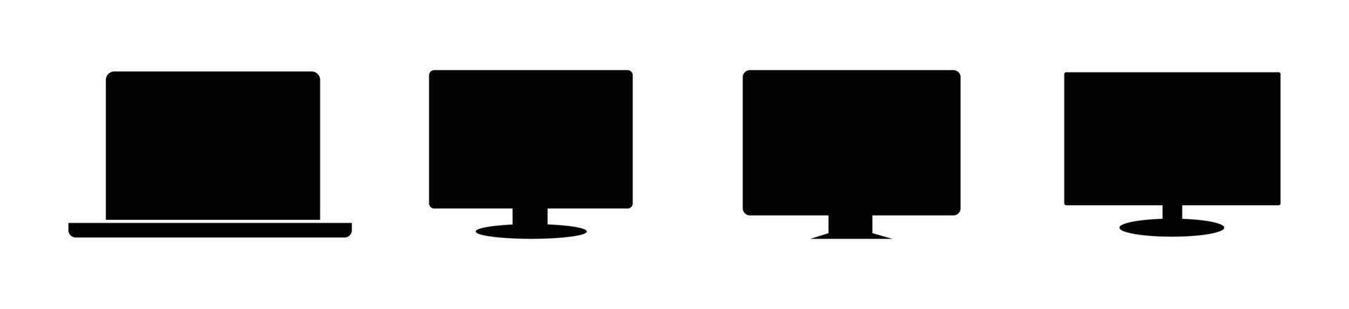 Laptop icons set. vector