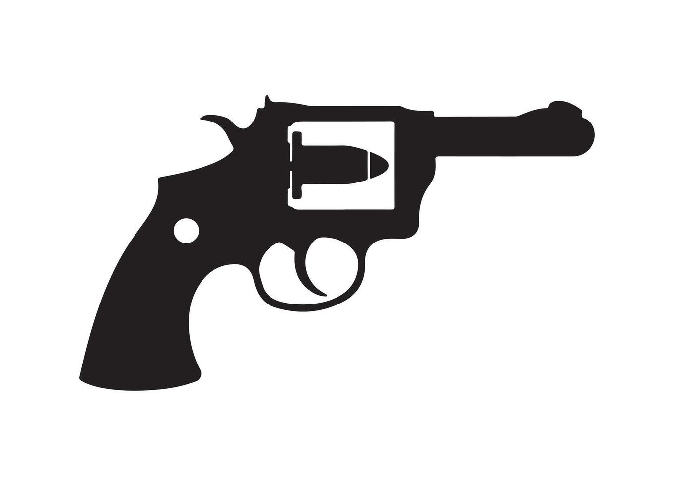 Black revolver gun illustration vector