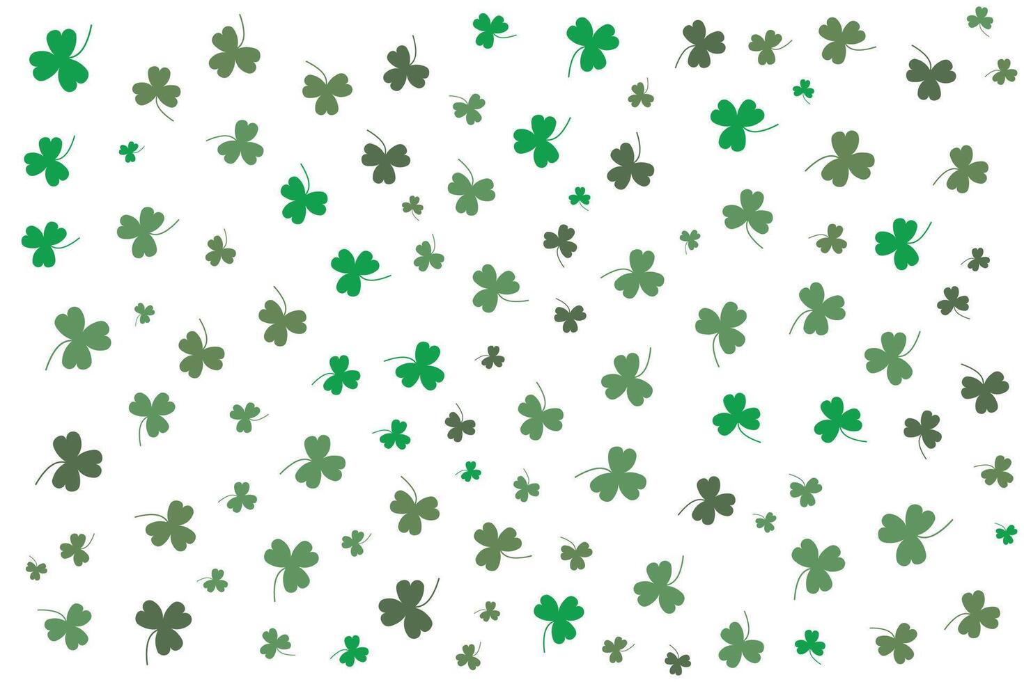 Special pattern of green clovers on white background vector