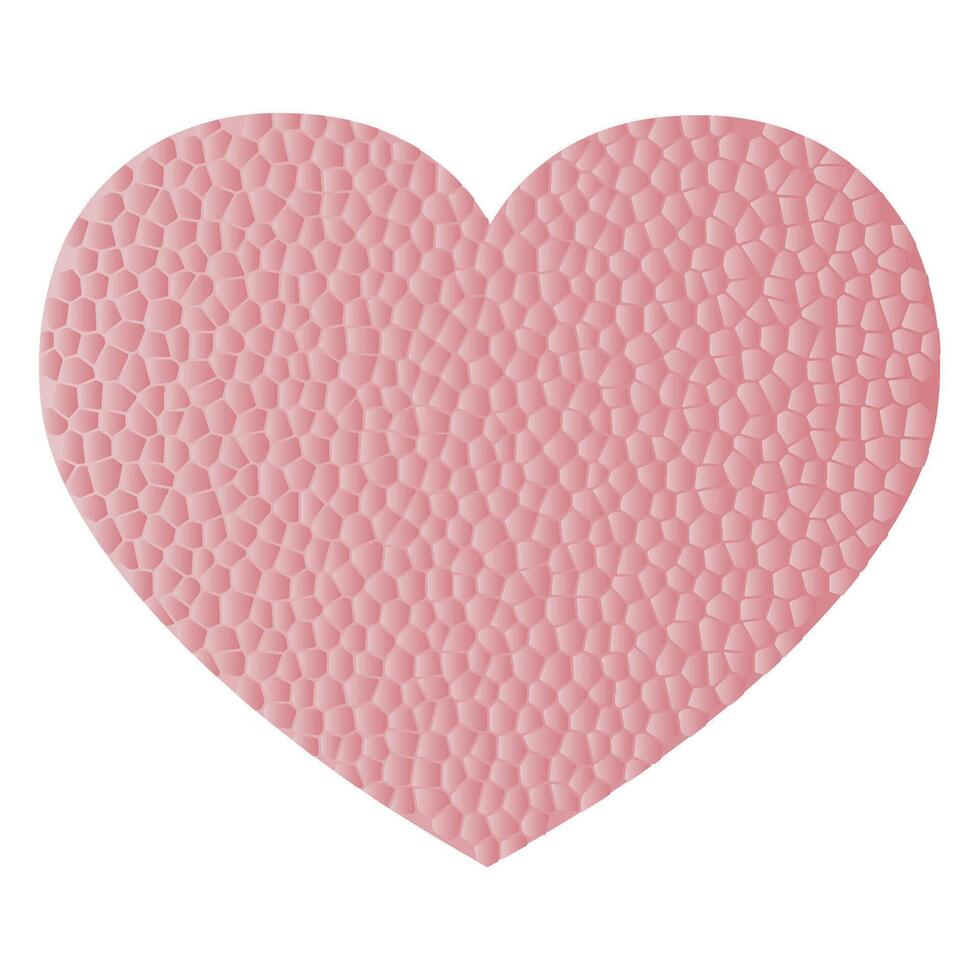 Heart design with quilted texture on white background vector