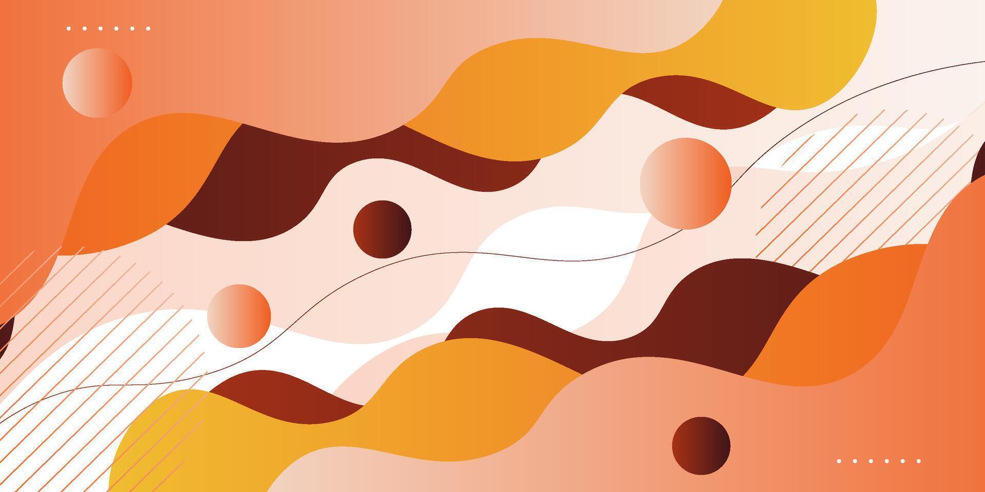 Modern orange and brown geometric business banner design. Creative banner design with wave and line shape as template. Simple horizontal banner. Eps10 vector