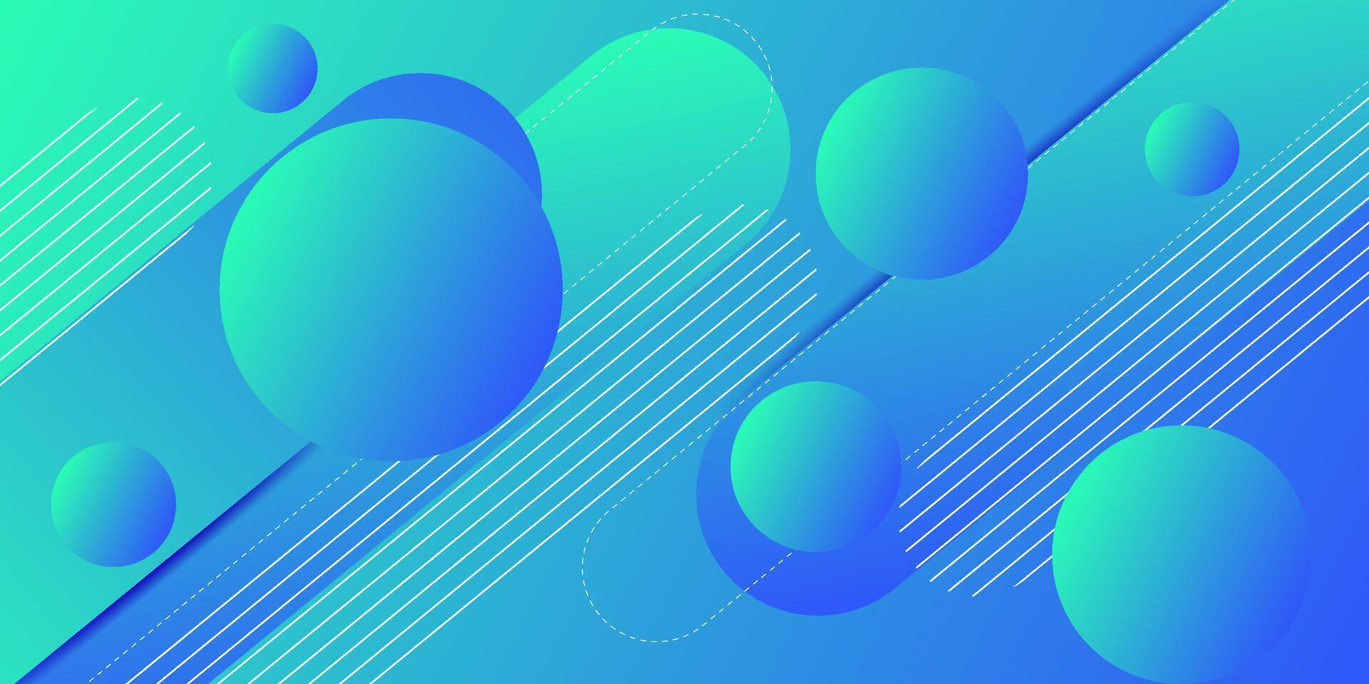 Abstract dynamic bright blue gradient illustration background with simple shadow pattern in rectangular shape with 3D circle appearance. Futuristic and luxury design. Eps10 vector