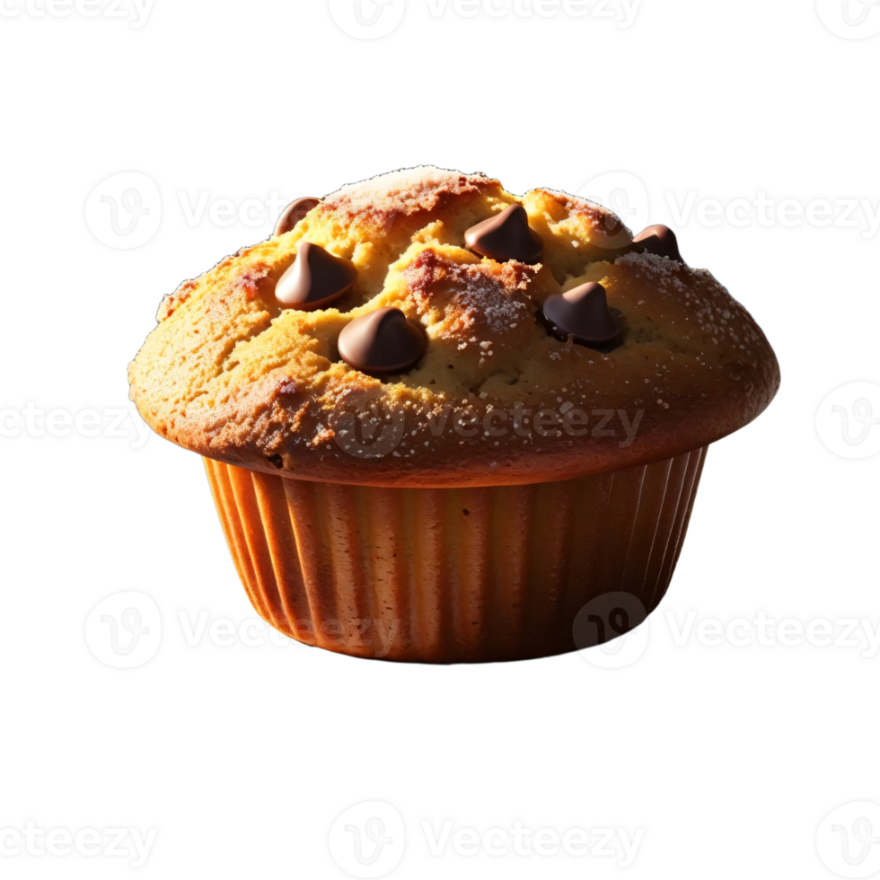A muffin with chocolate chips on top png