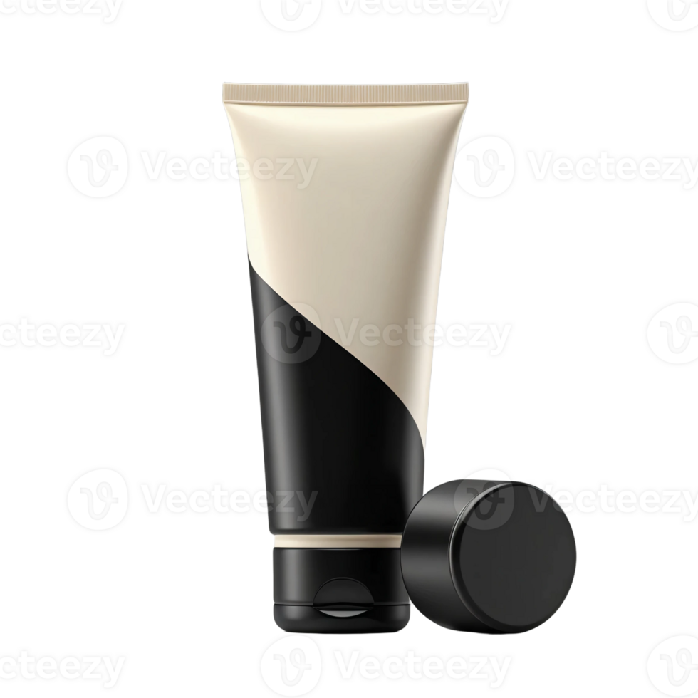 A tube of cream with a black cap on it png