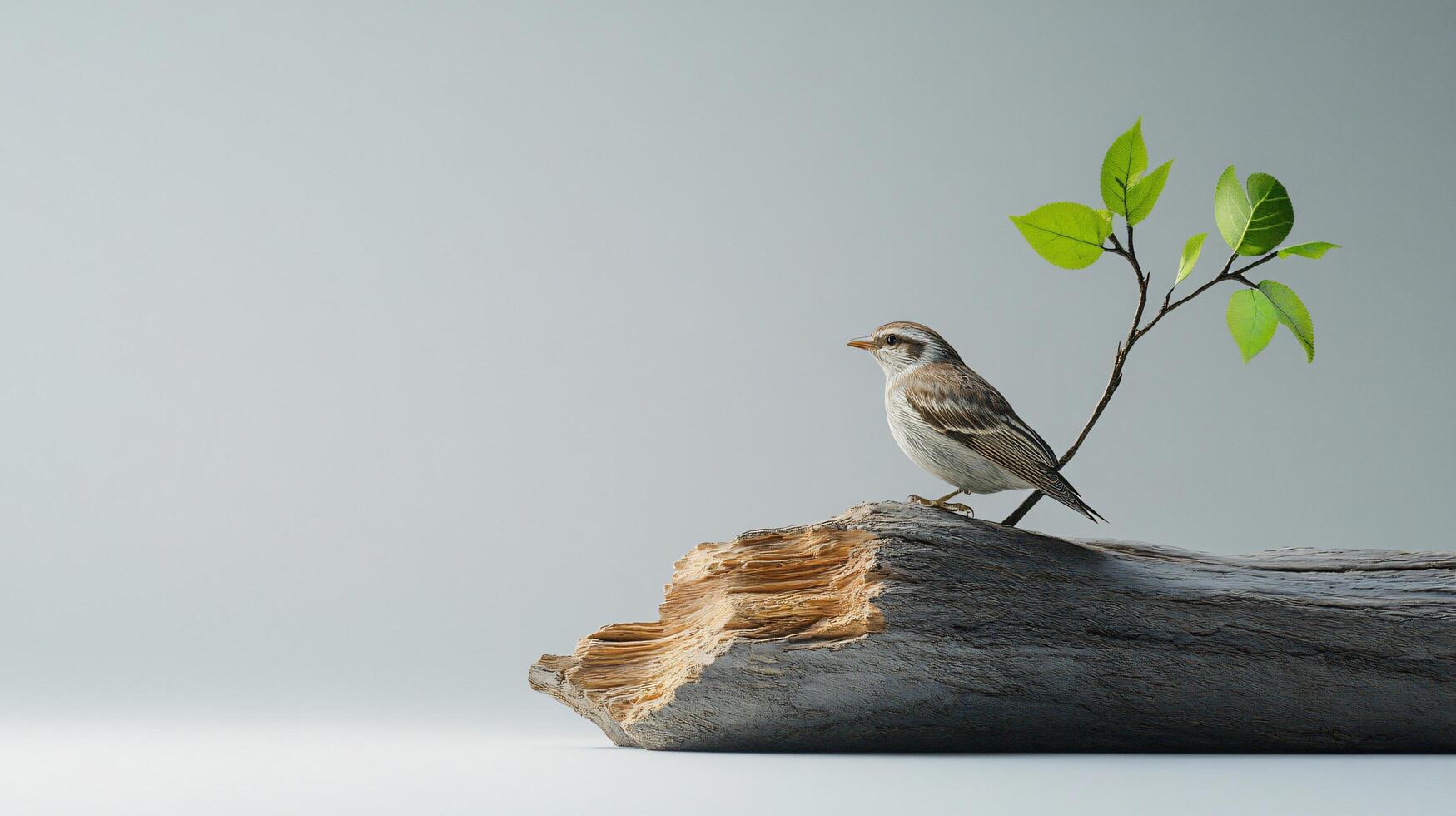 A bird is perched on a tree branch photo