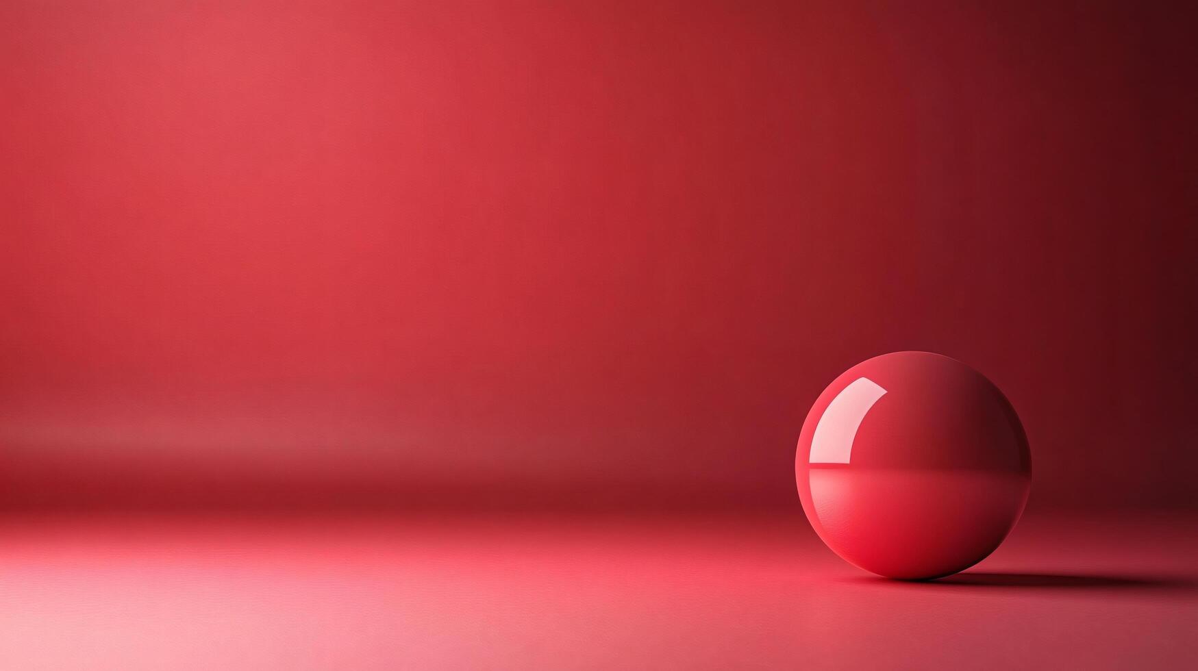 A red ball sits on a red background photo