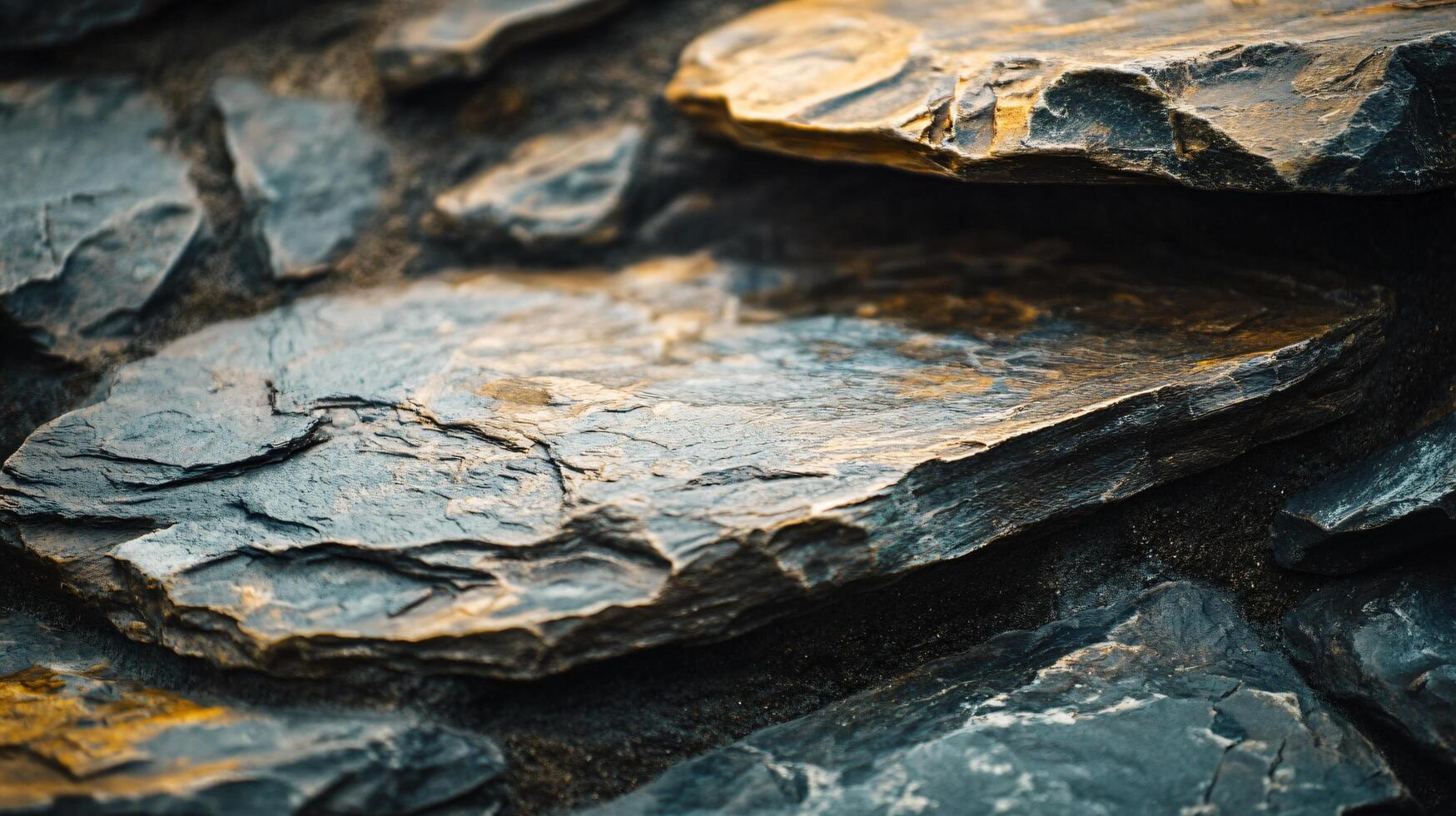 A pile of rocks with a yellowish tint photo