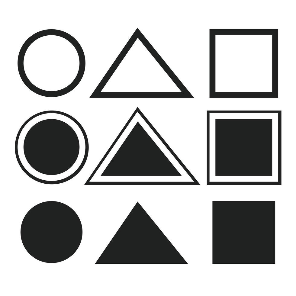 Basic Geometric Shapes Set vector