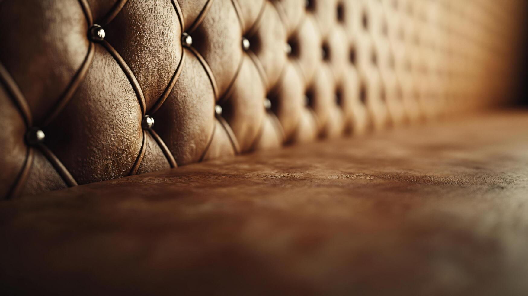 A close up of a leather couch with buttons photo