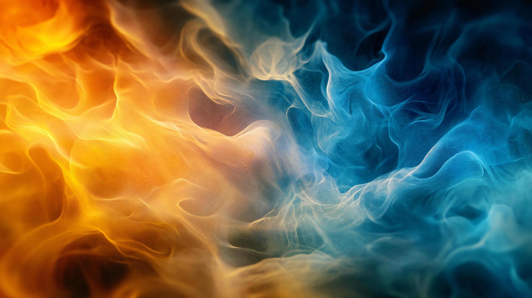 A colorful flame with orange and blue colors photo