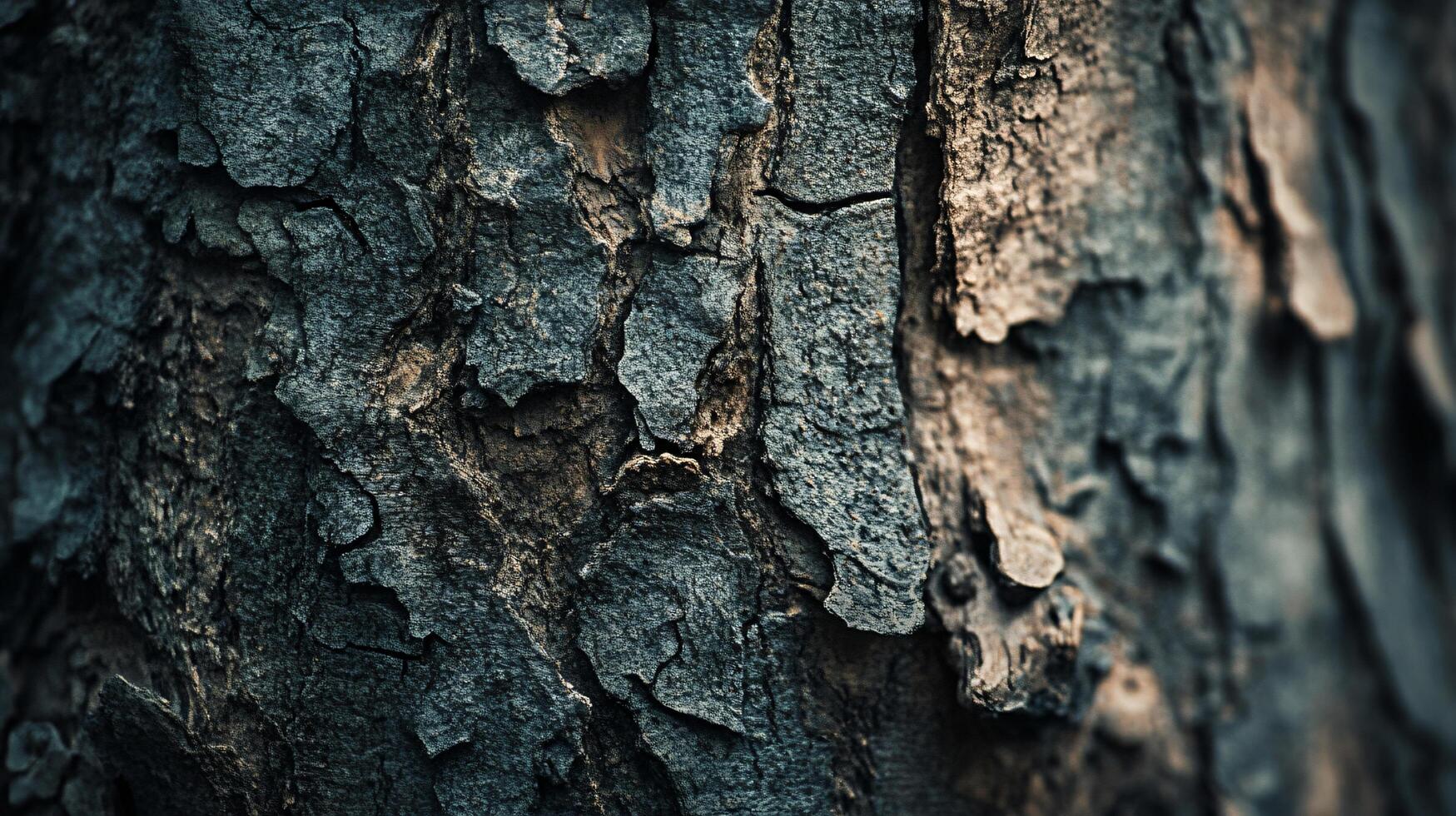 The bark of a tree is rough and textured photo