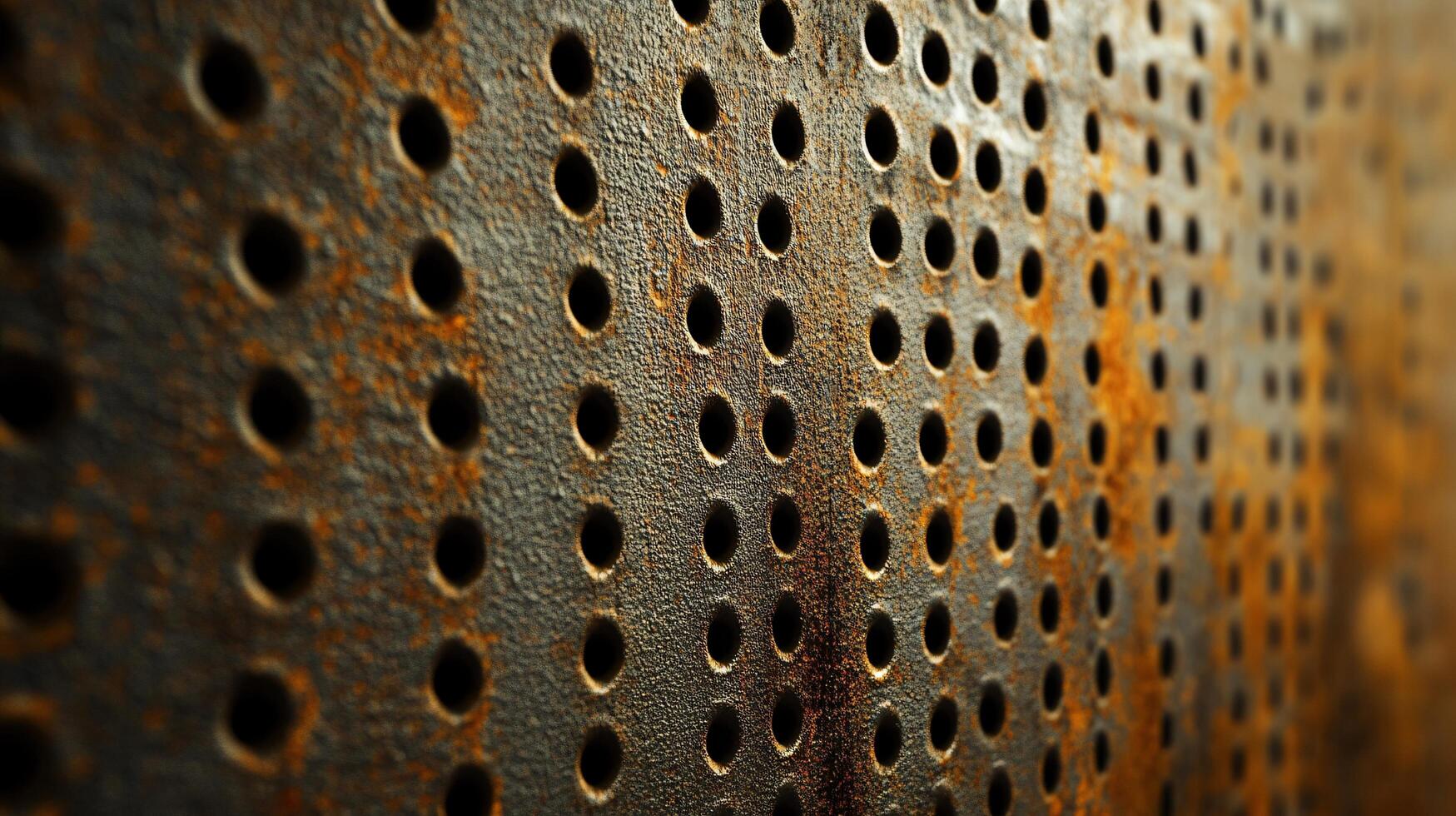 A close up of a metal surface with many holes photo