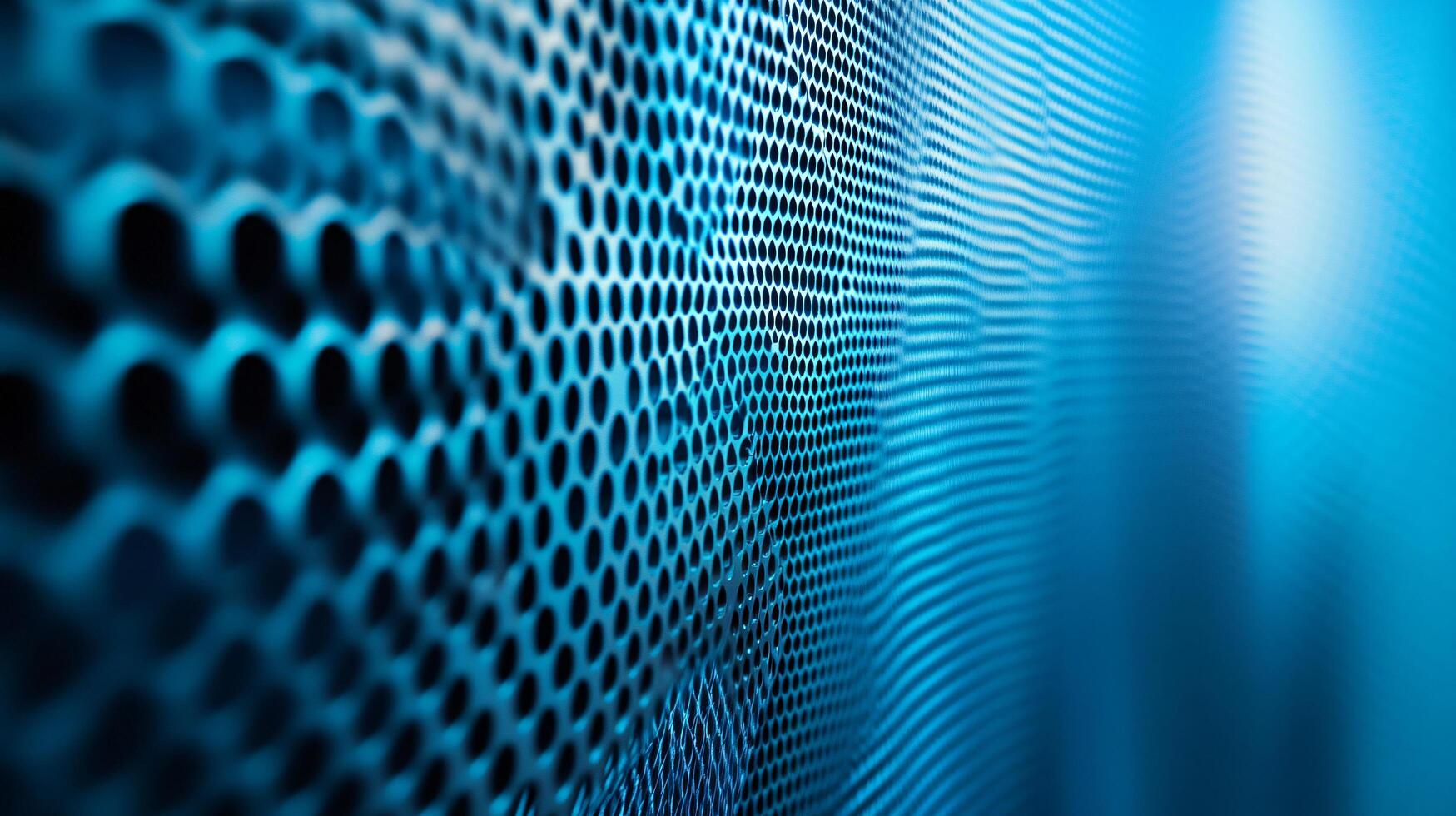 A blue and white image of a patterned surface with a lot of holes photo