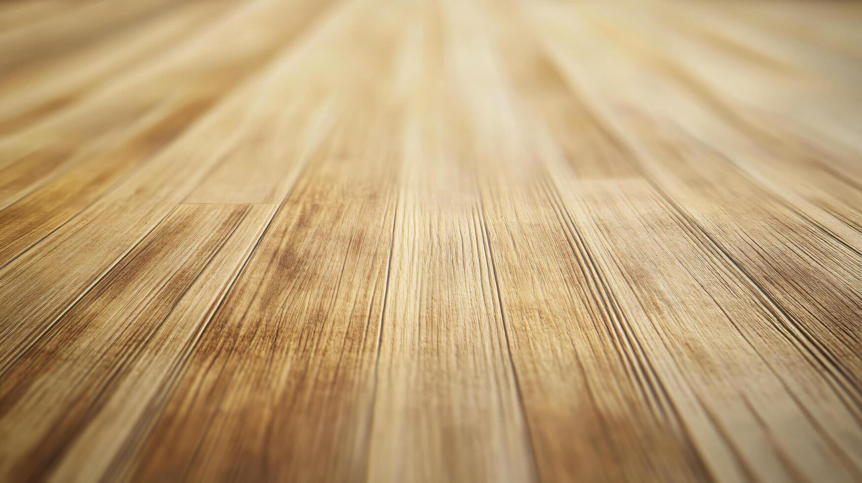 A wooden floor with a grainy texture, blurry photo