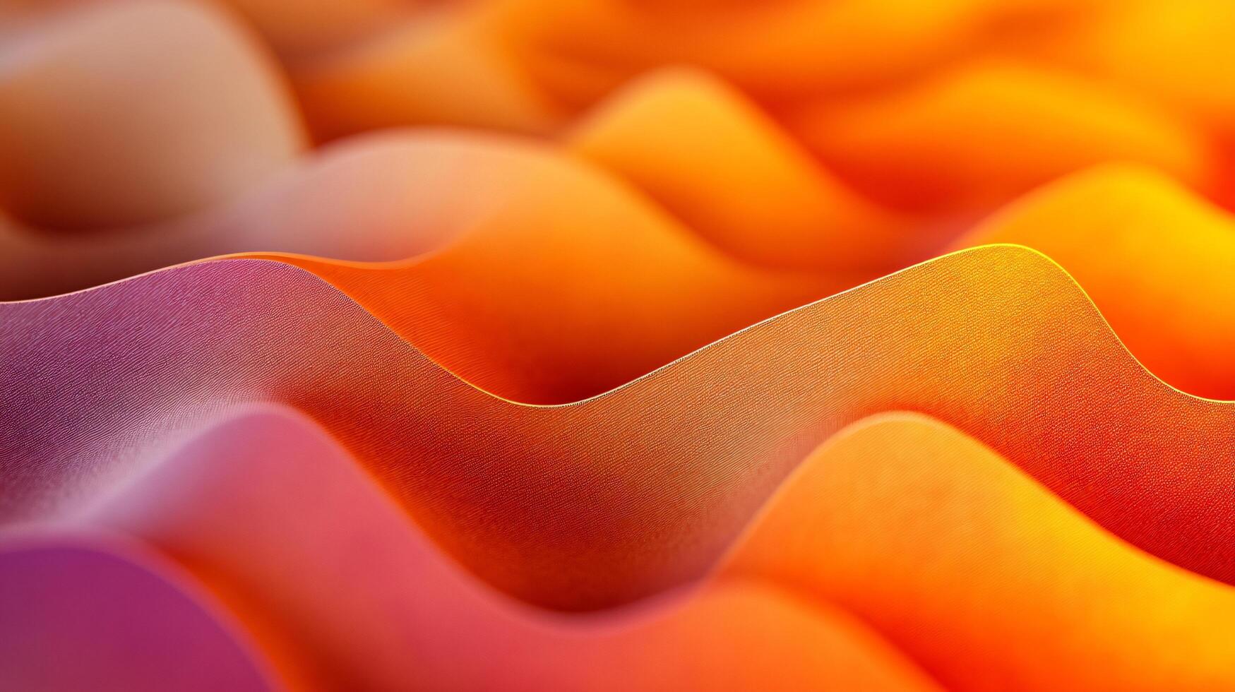 The image is a close up of a piece of orange fabric with a wave pattern photo