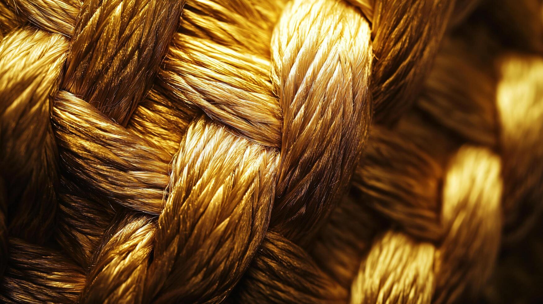 A close up of a gold colored rope with a pattern photo