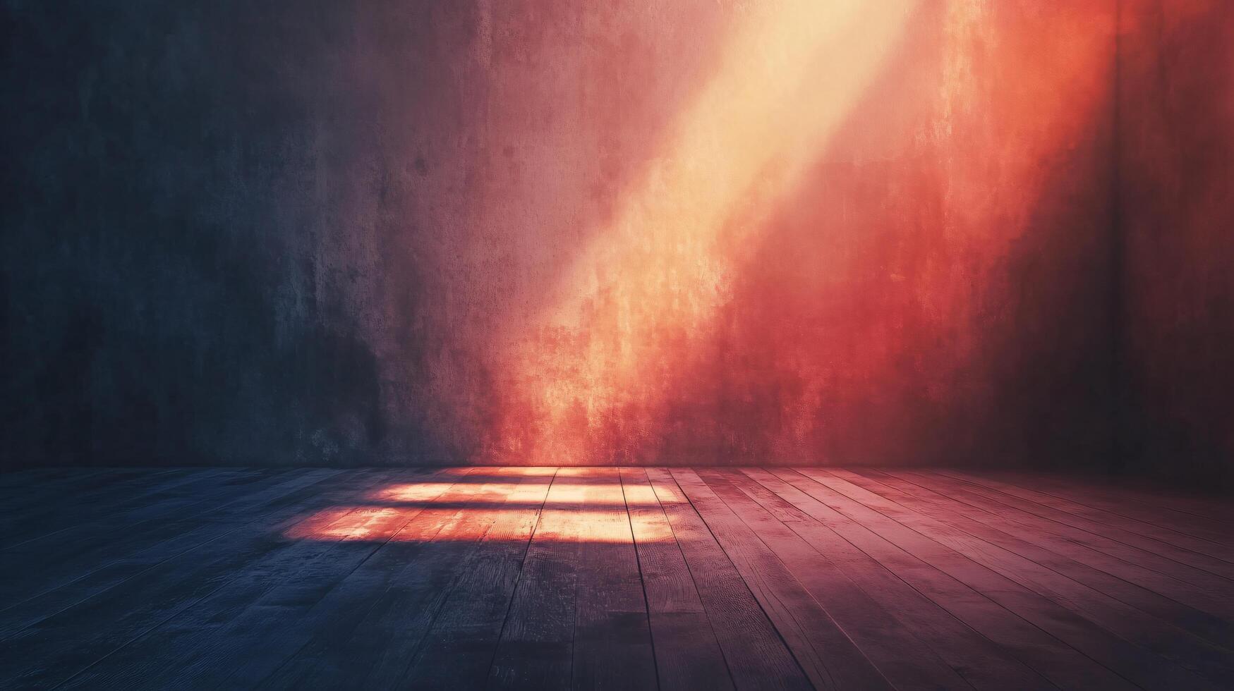 An empty room with a light shining through the window photo