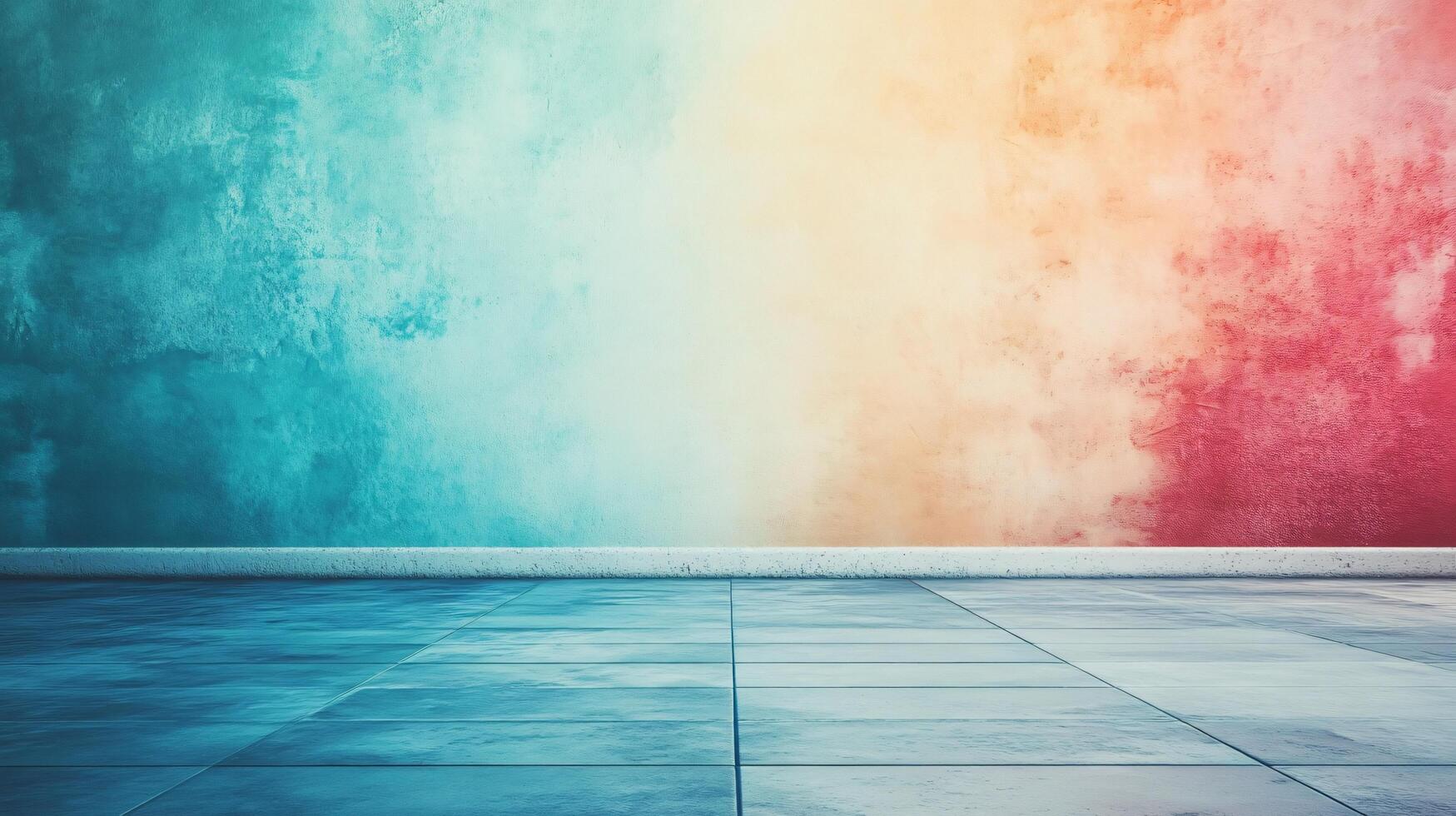A colorful wall with a white border photo