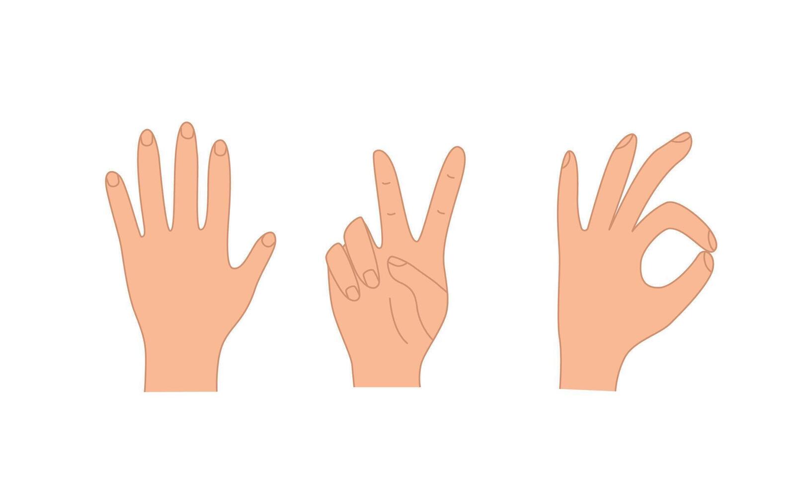 Hand gestures, illustration set of icons vector