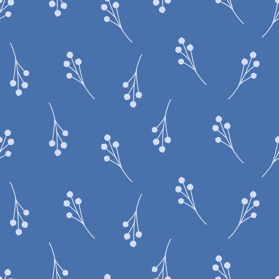 Hand drawn seamless pattern with floral elements. pattern with leaves, twigs, branches, berries, grass vector