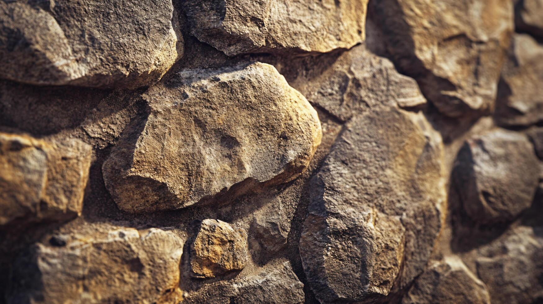 A close up of a stone wall with many different shapes photo