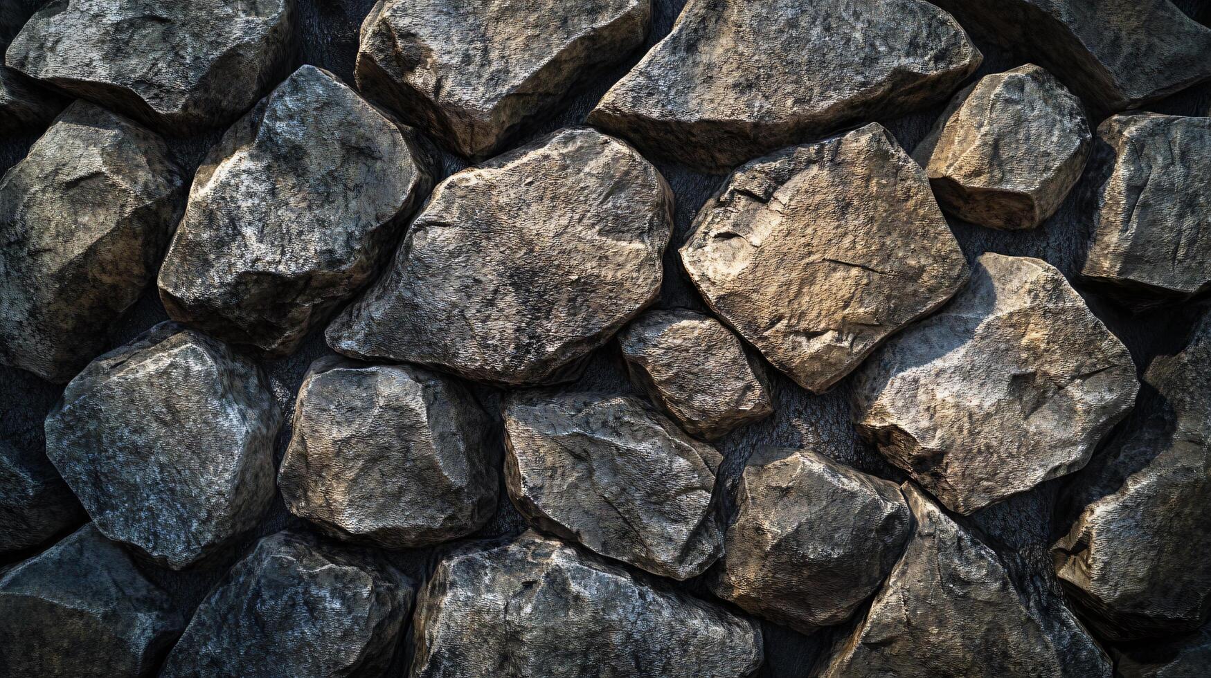 A close up of a wall made of rocks photo