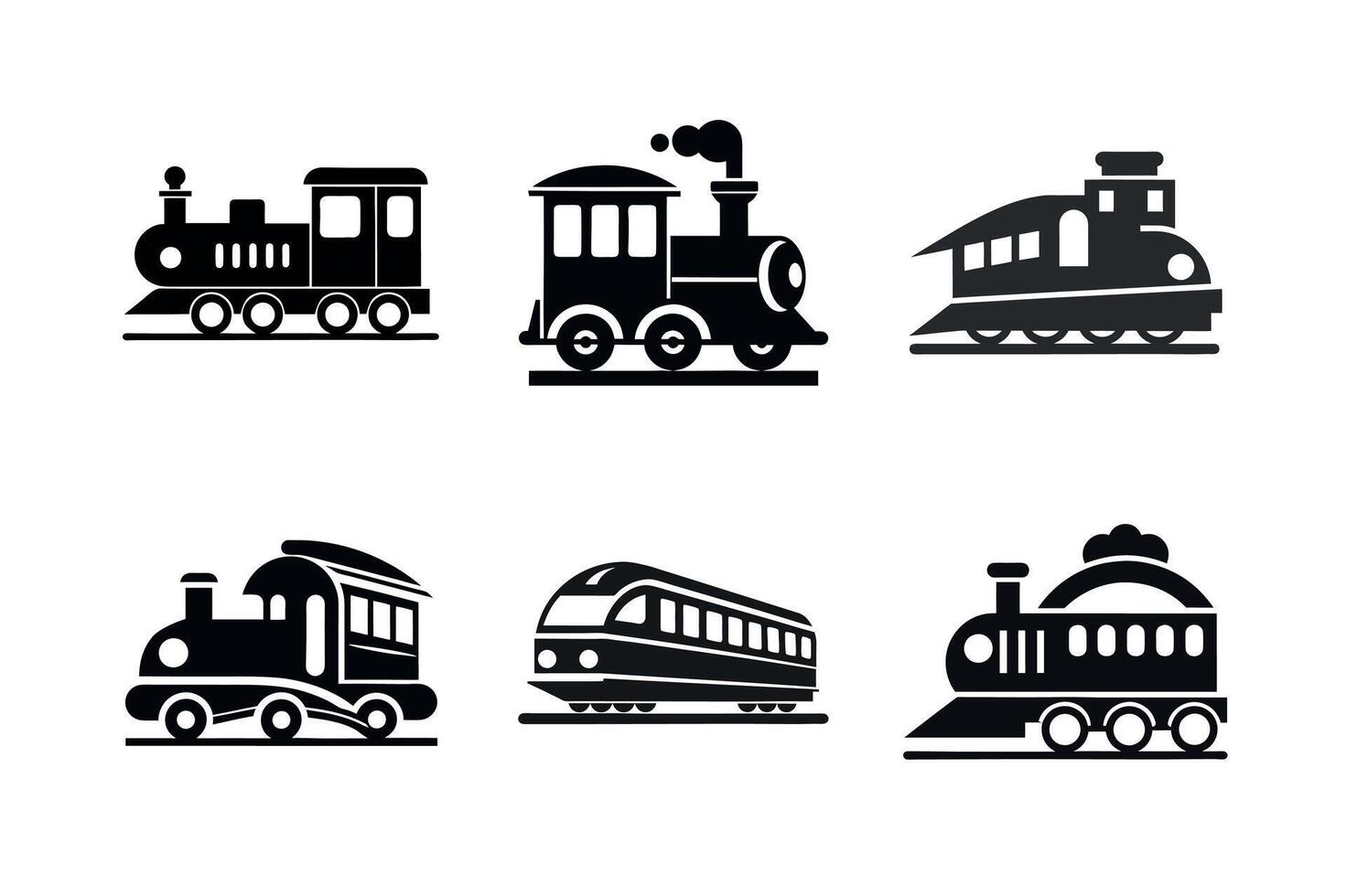Train Icons for Transportation Design on a white background vector