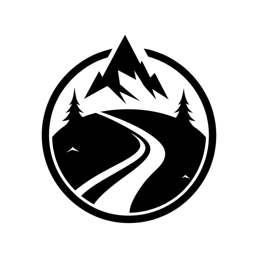 Mountain Road Logo Inspiring Adventure vector